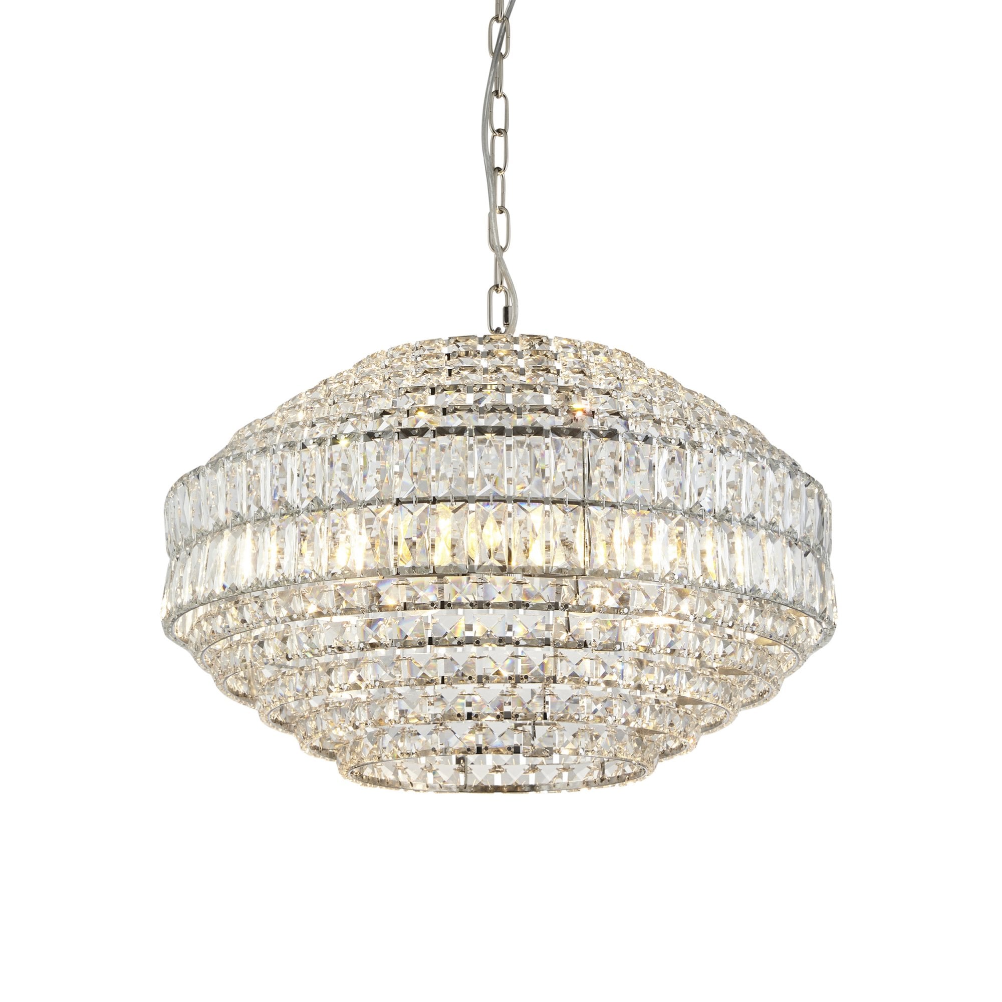 Endon Celestial 5 Light Pendant - Bright Nickel Plate & Clear Crystal