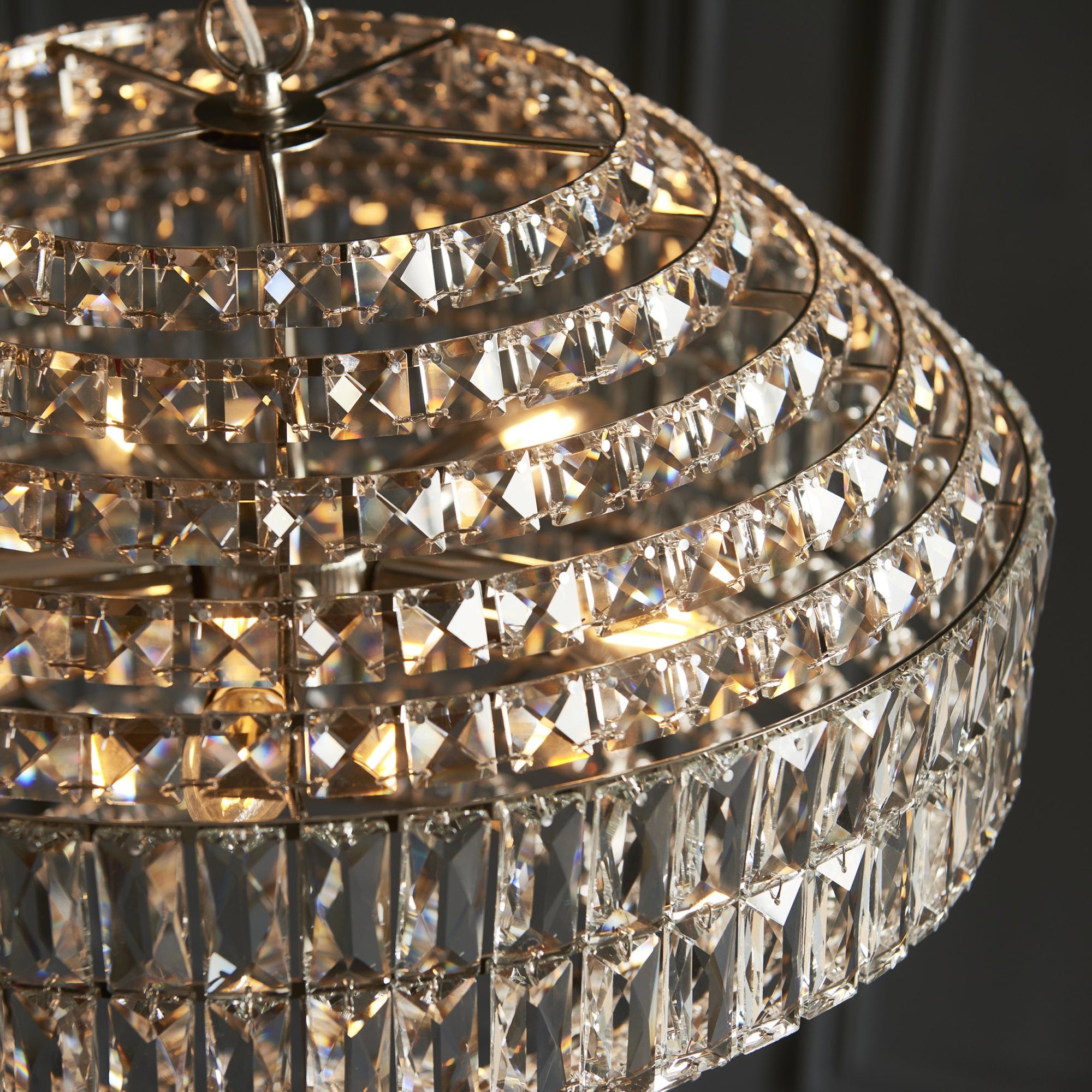 Endon Celestial 5 Light Pendant - Bright Nickel Plate & Clear Crystal