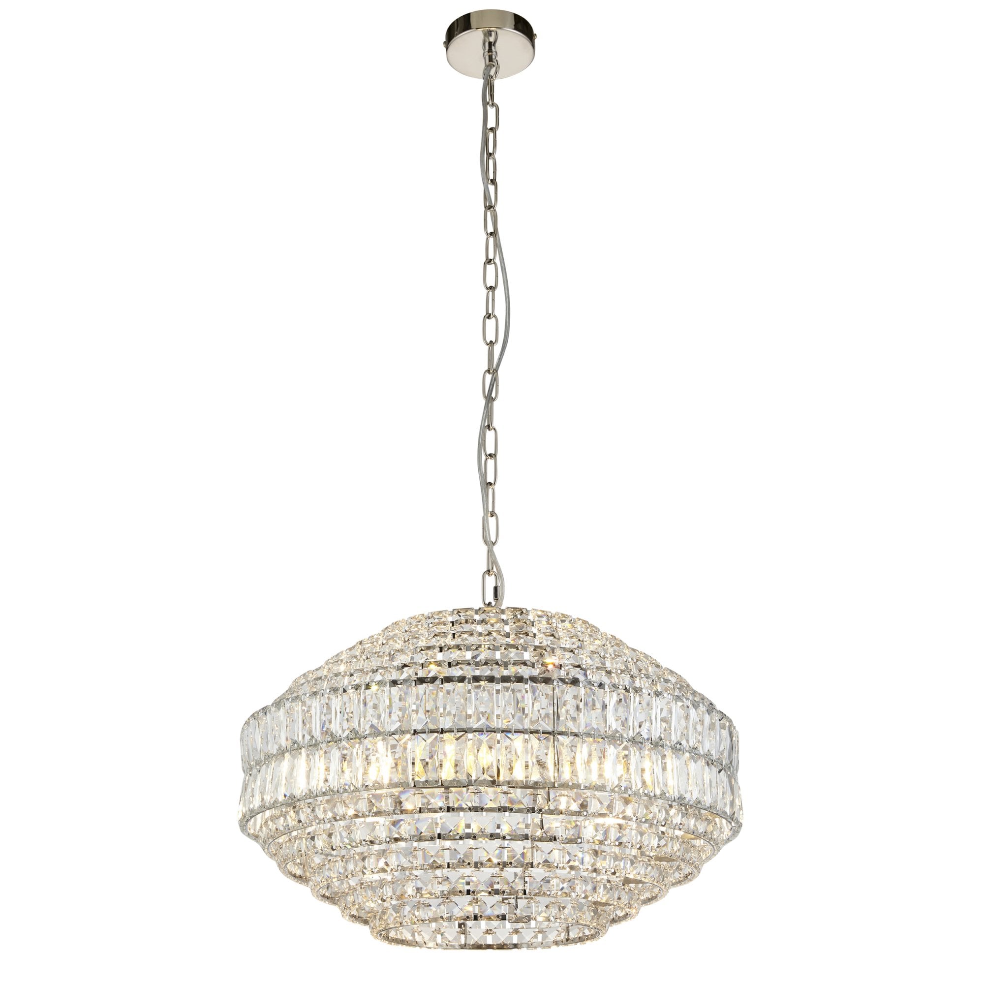 Endon Celestial 5 Light Pendant - Bright Nickel Plate & Clear Crystal