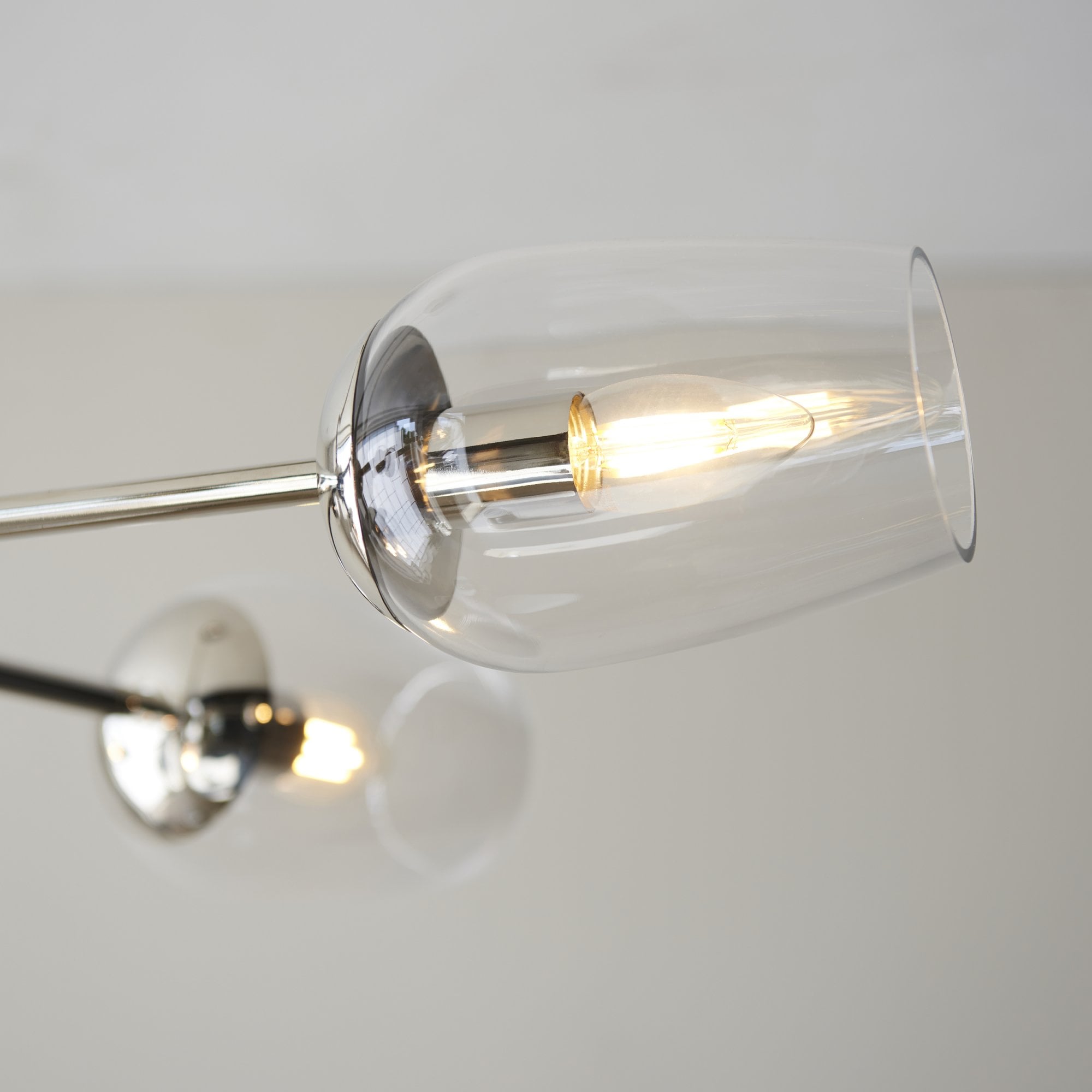 Endon Walton 6 Light Adjustable Pendant - Bright Nickel Plate & Clear Glass