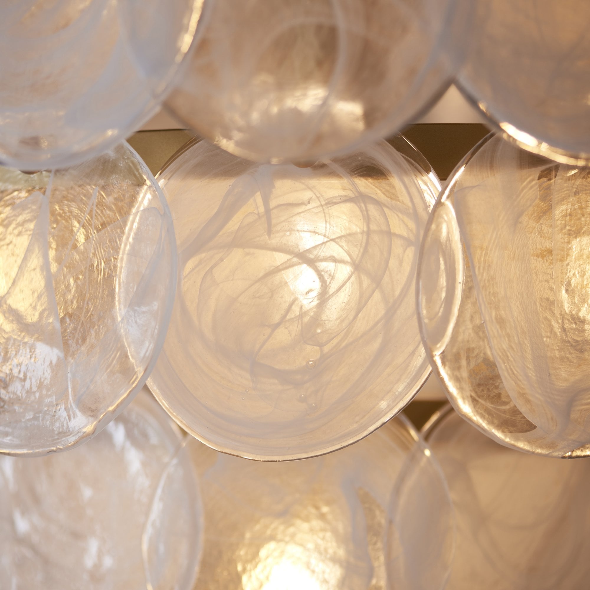 Utopia Scale 9 Light Pendant Chandelier - Antique Gold Paint with White & Clear Glass