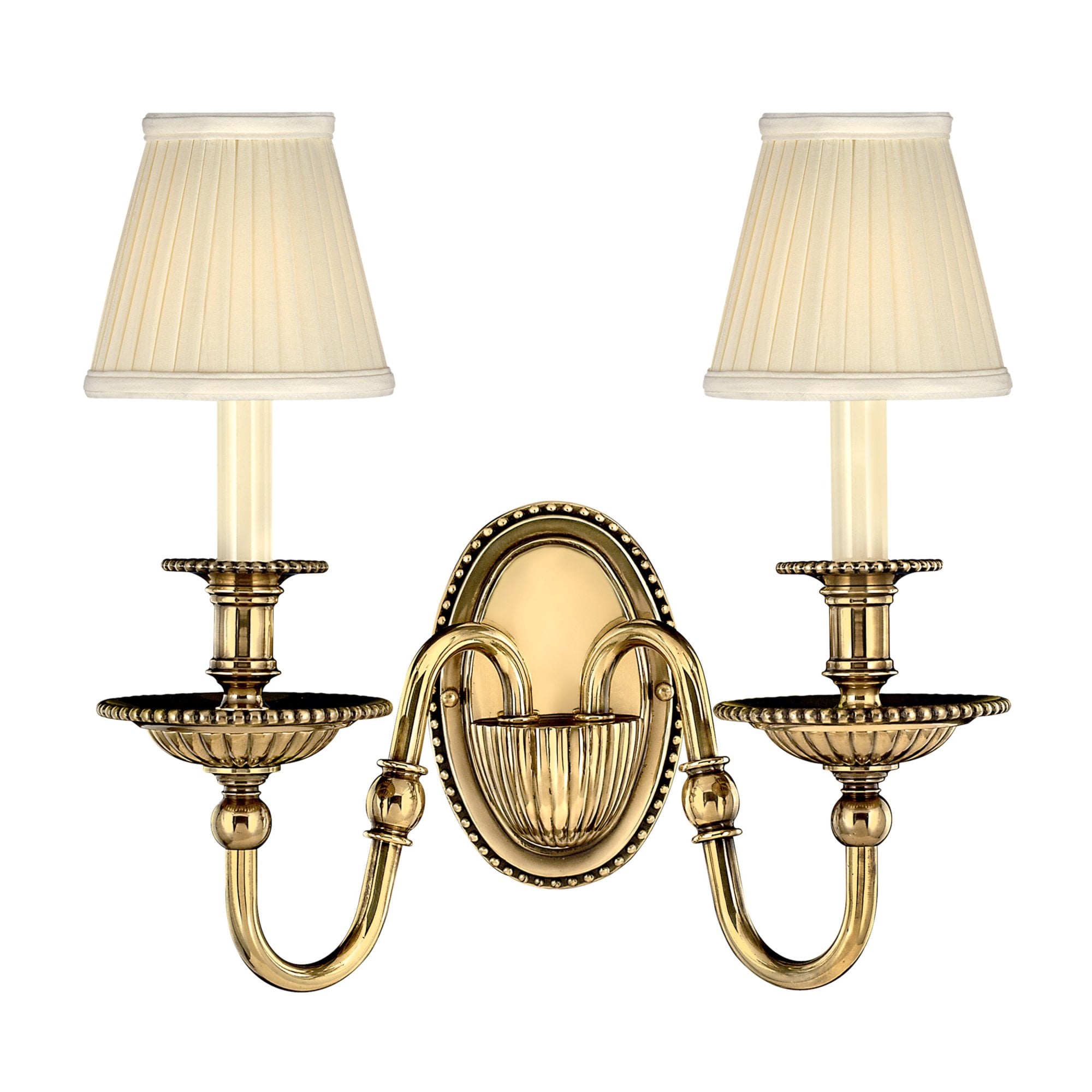 Hinkley Cambridge 2 Light Wall Light - Double Shades - Burnished Brass