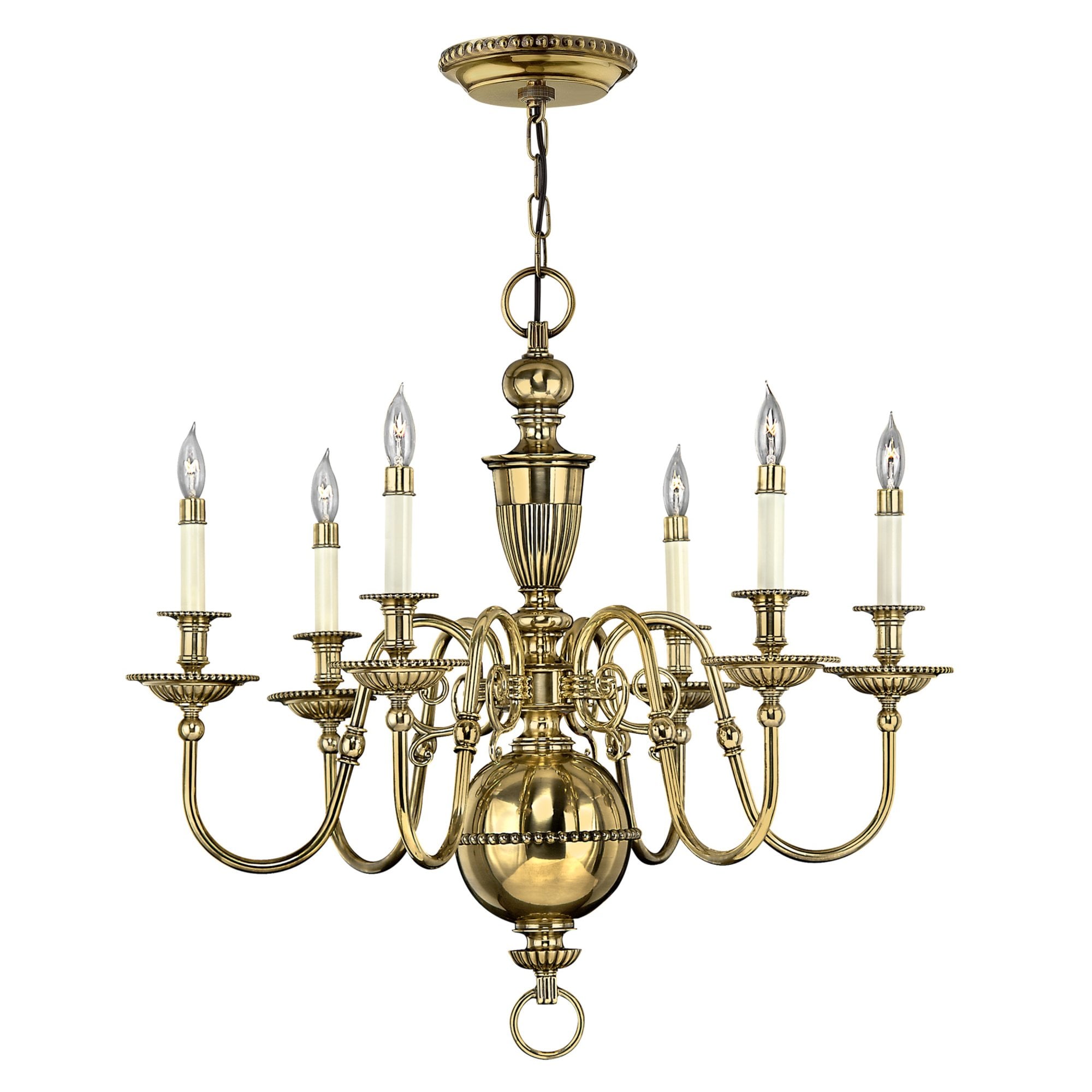 Hinkley Cambridge 6 Light Chandelier - Burnished Brass