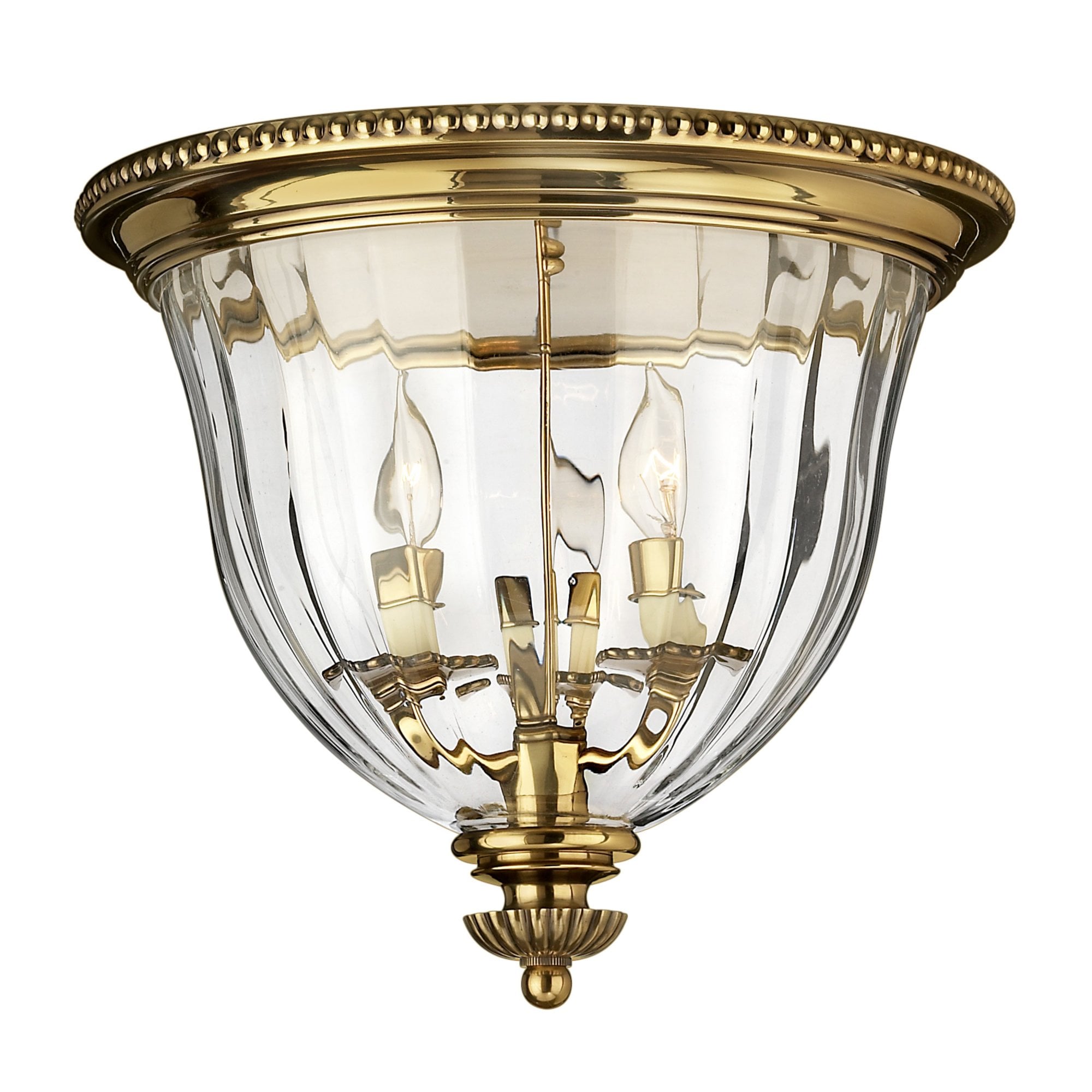 Hinkley Cambridge 3 Light Flush Mount - Burnished Brass