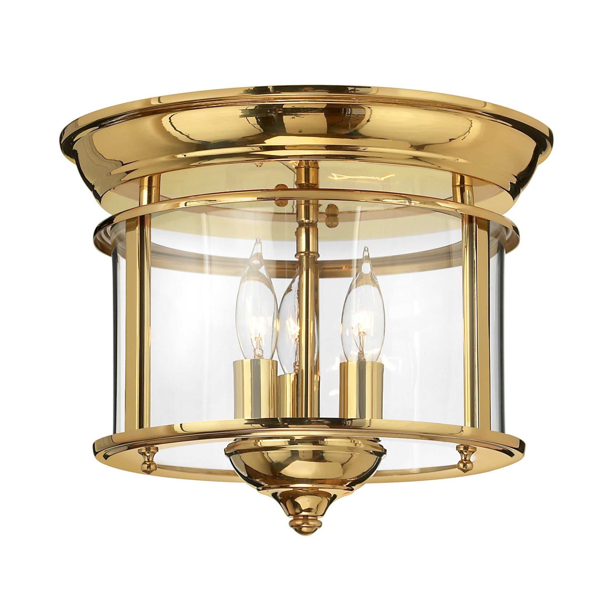 Hinkley Gentry 3 Light Flush Mount - Polished Brass