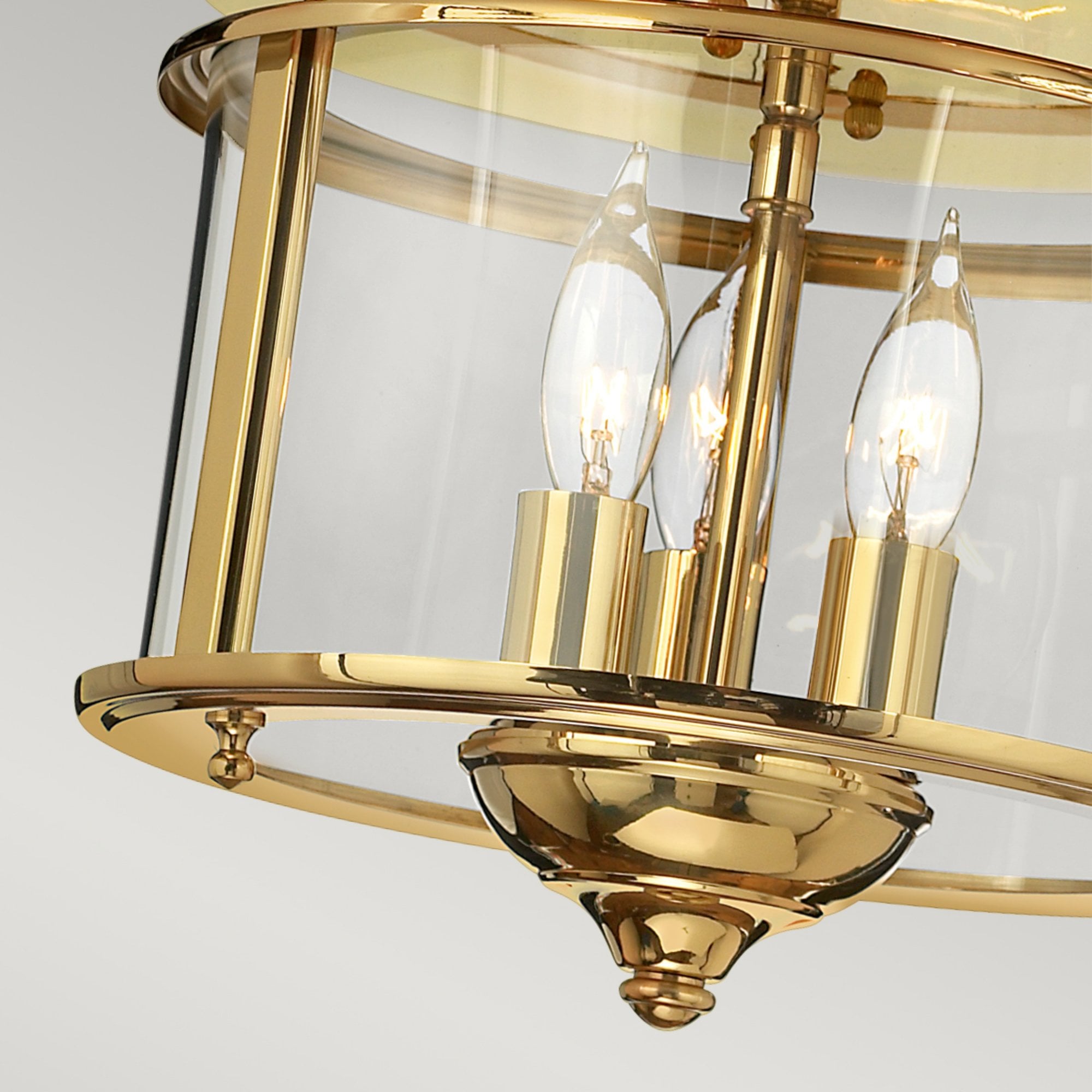 Hinkley Gentry 3 Light Flush Mount - Polished Brass