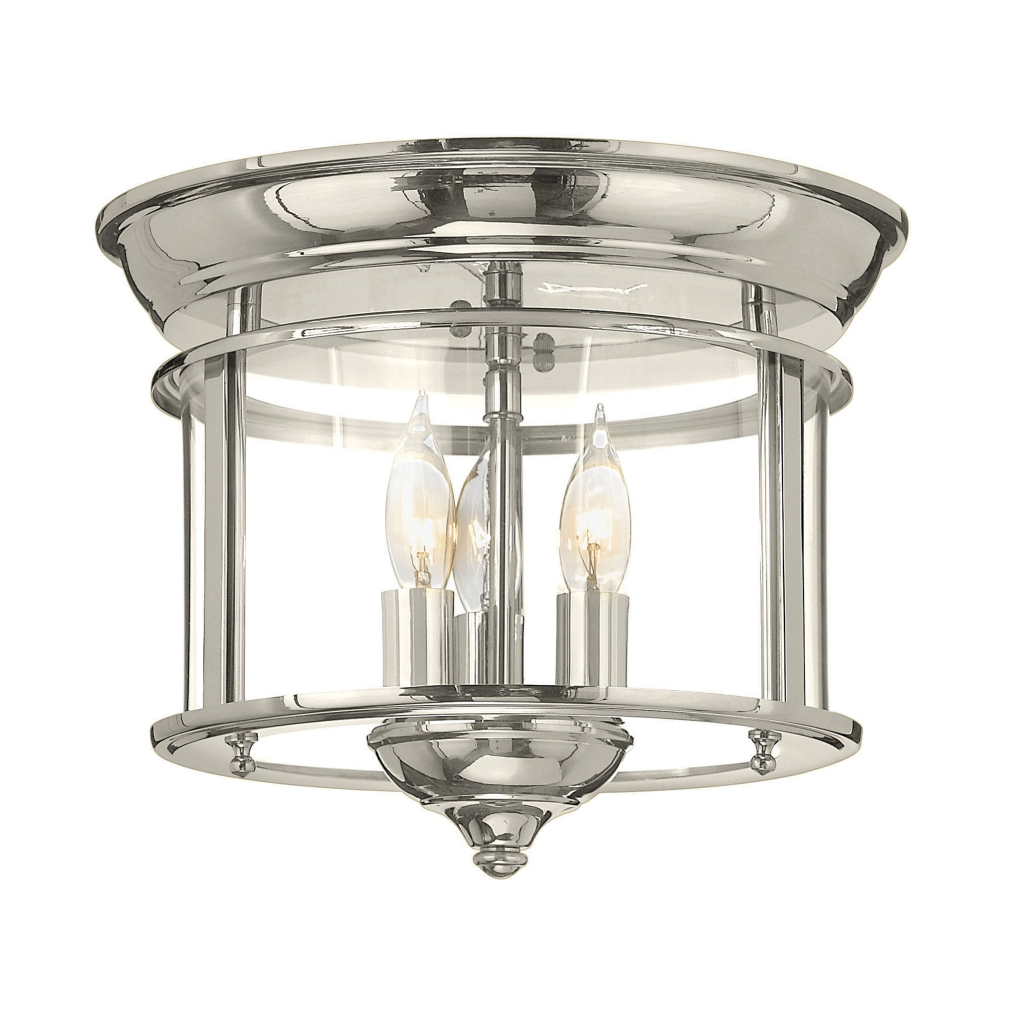 Hinkley Gentry 3 Light Flush Mount - Polished Nickel