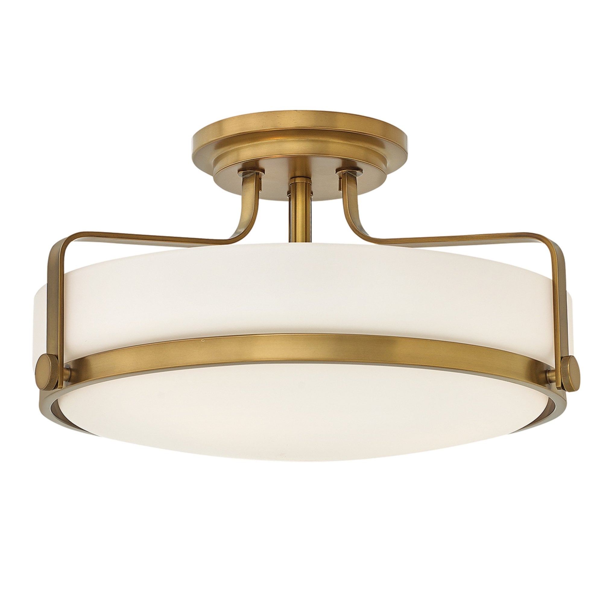 Hinkley Harper Medium Semi-Flush - Opal - Heritage Brass