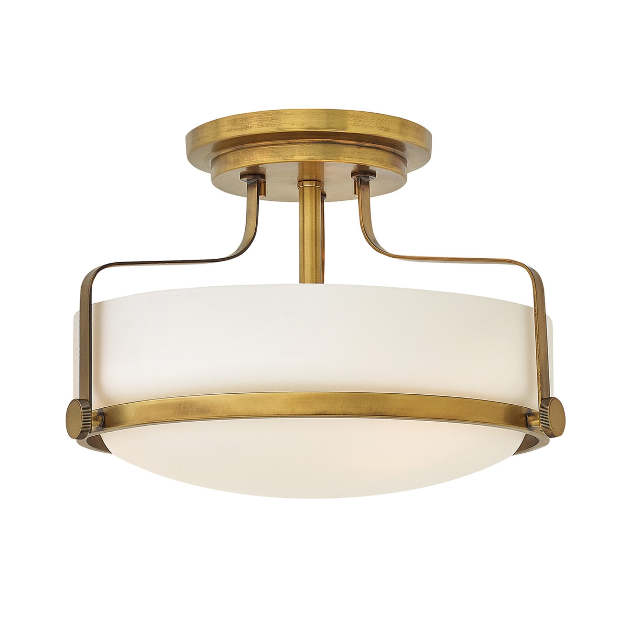Hinkley Harper Small Semi-Flush - Opal - Heritage Brass