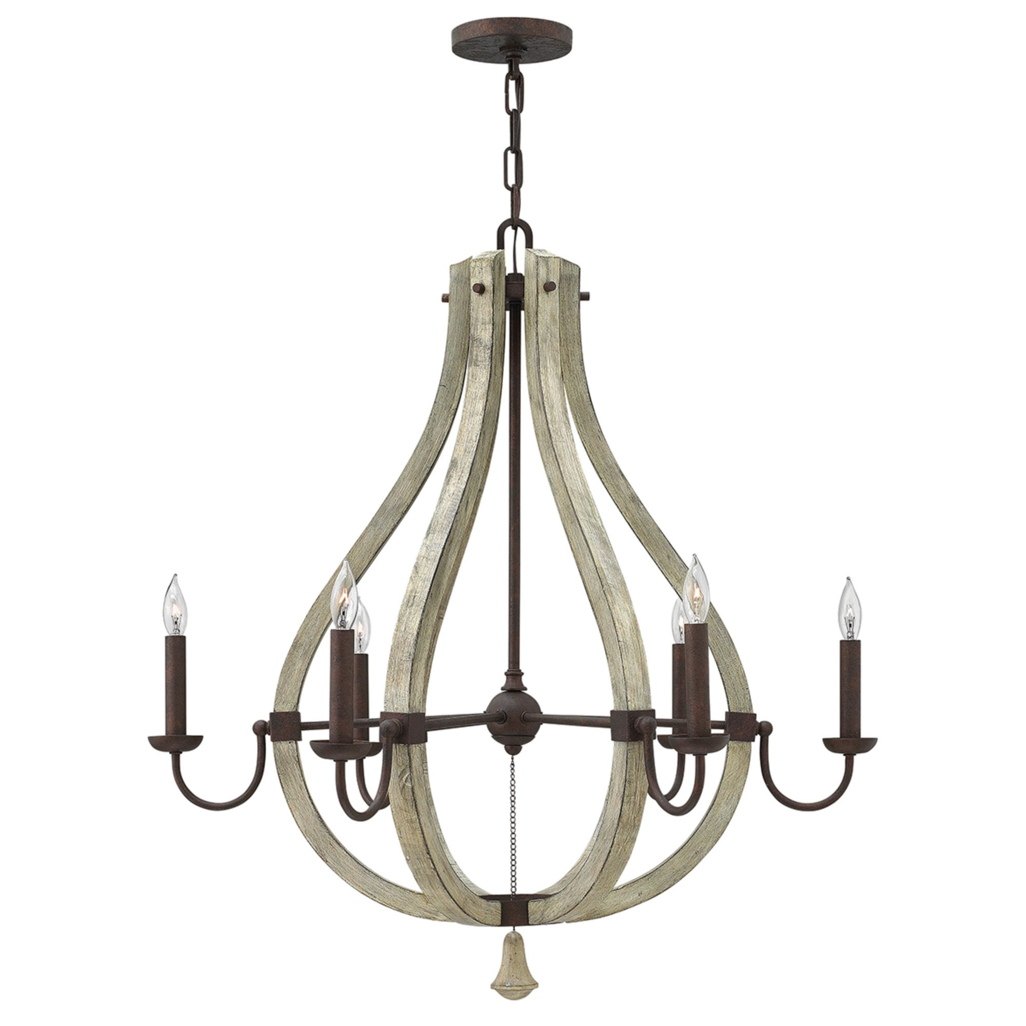 Hinkley Middlefield 6 Light Chandelier - Iron Rust