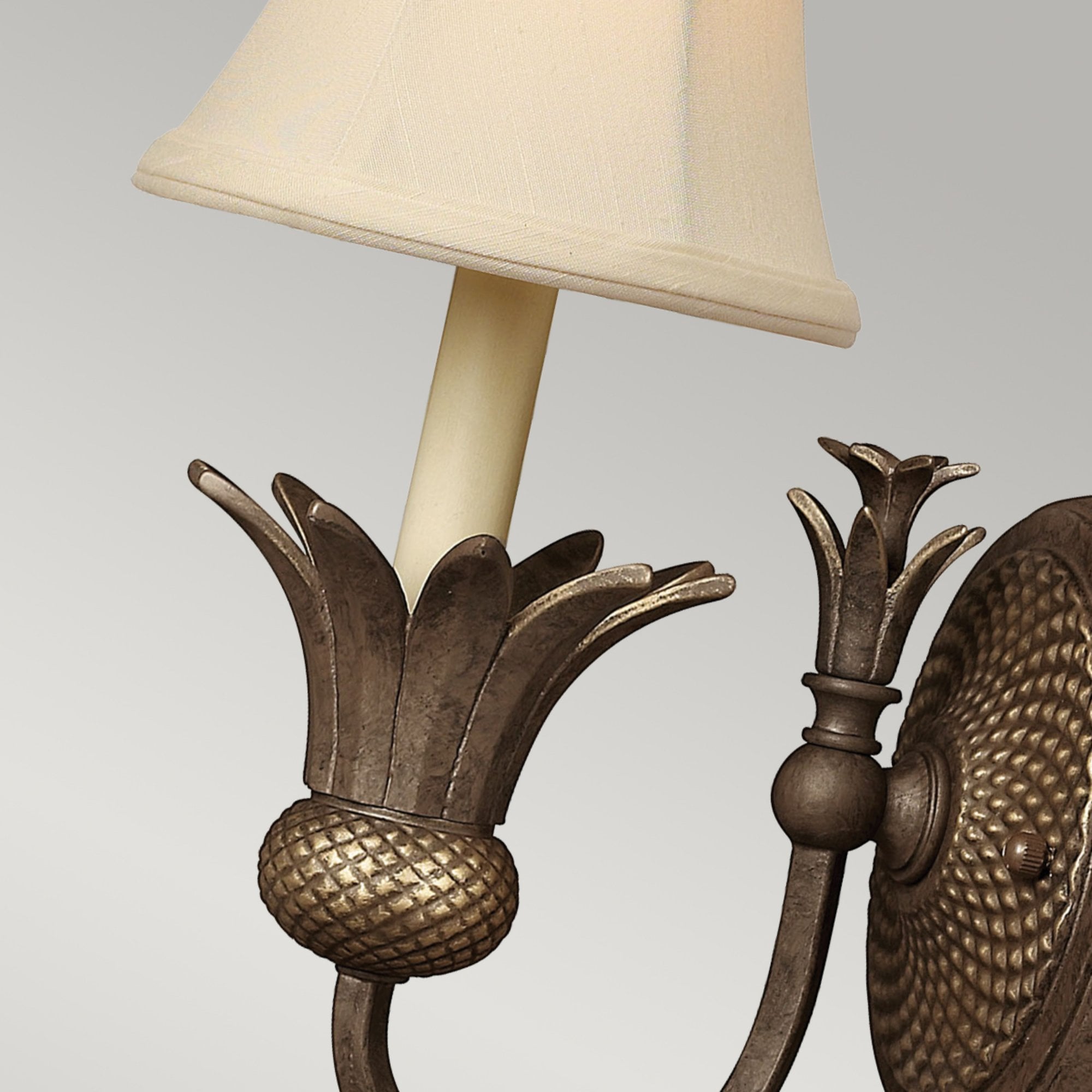 Hinkley Plantation Single Wall Light - Pearl Bronze & Linen Shade