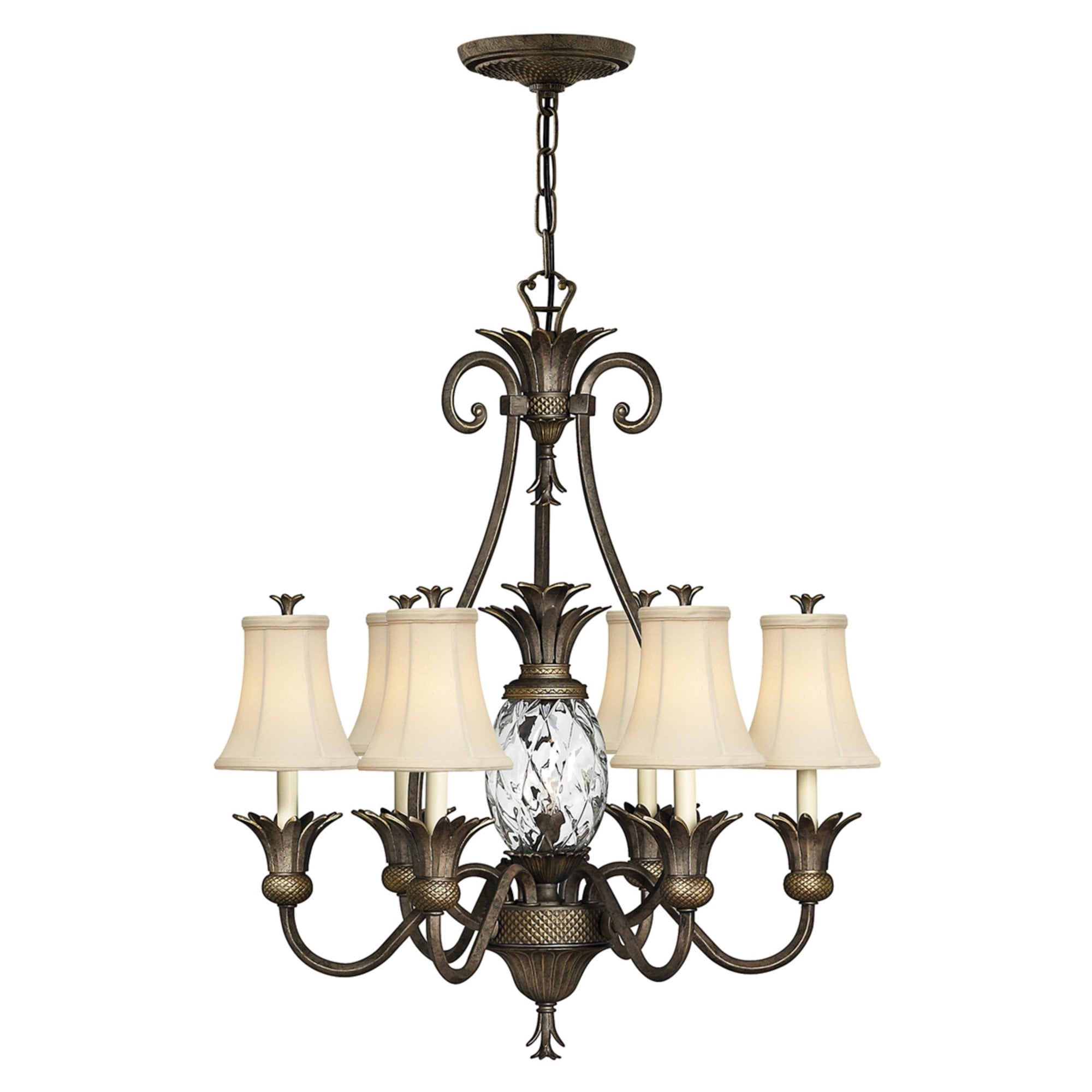 Hinkley Plantation 7 Light Chandelier - Pearl Bronze