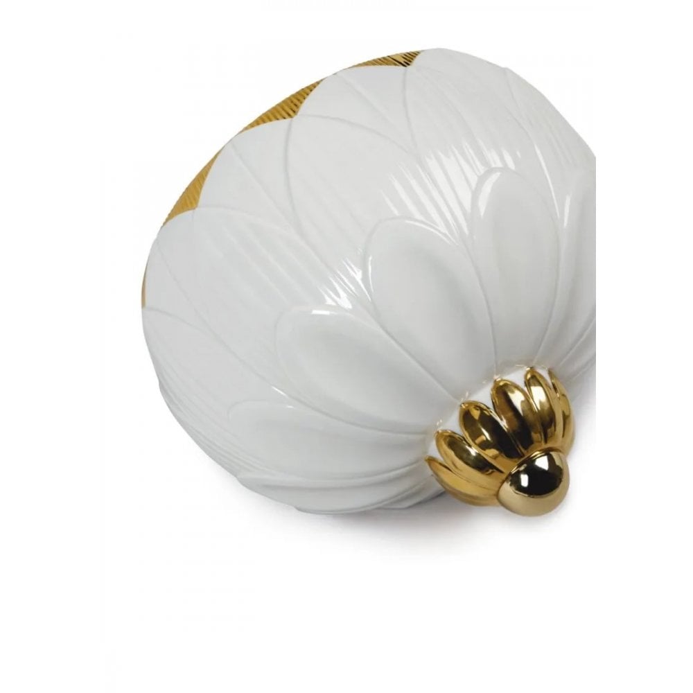 Lladro Ivy & Seed Wall Sconce Light - White & Gold