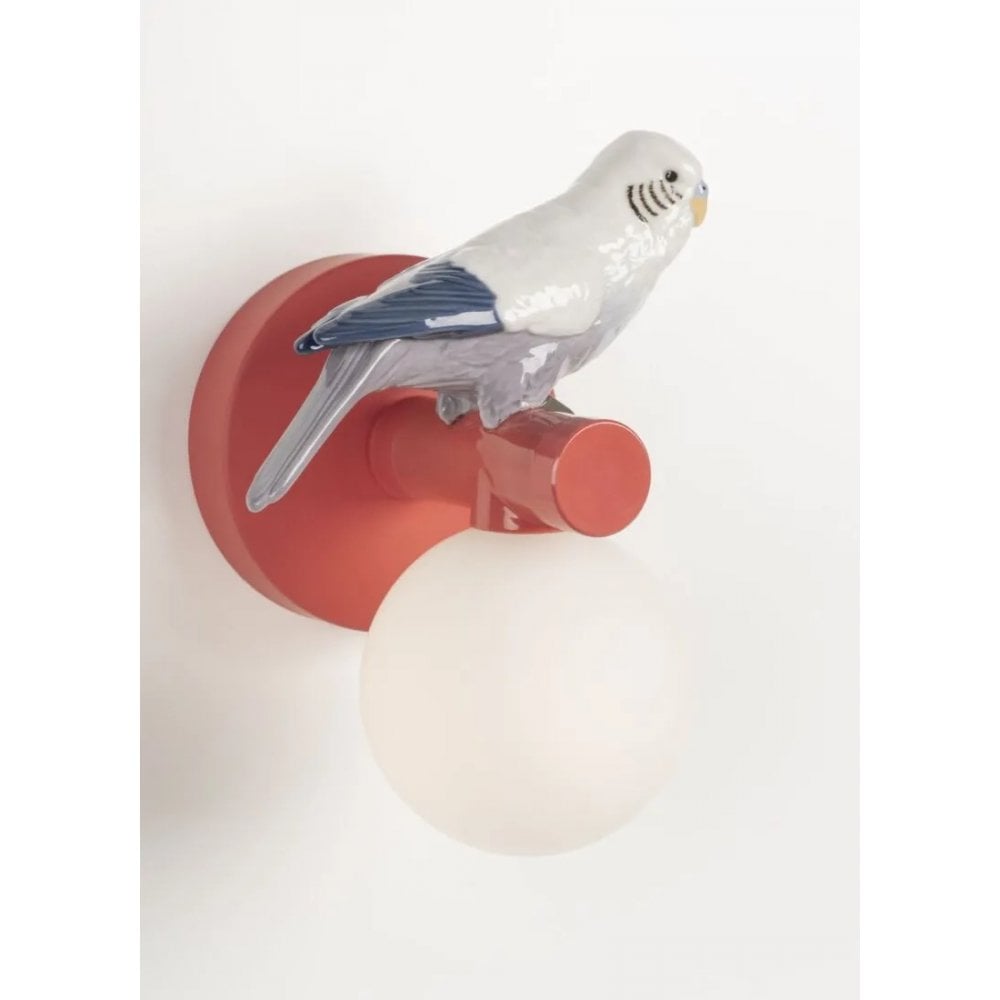 Lladro Parrot Right Wall Sconce Light - Coral