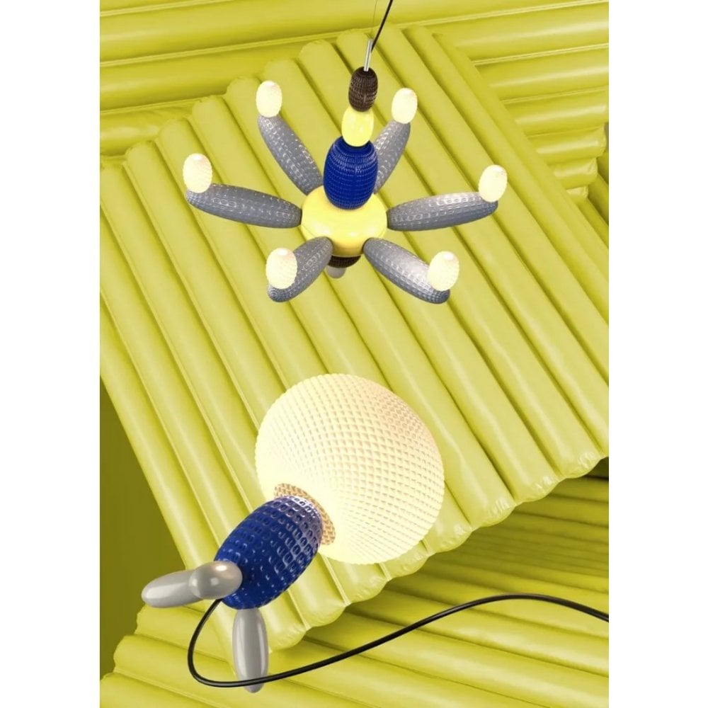 Lladro Soft Blown Table Lamp - Blue