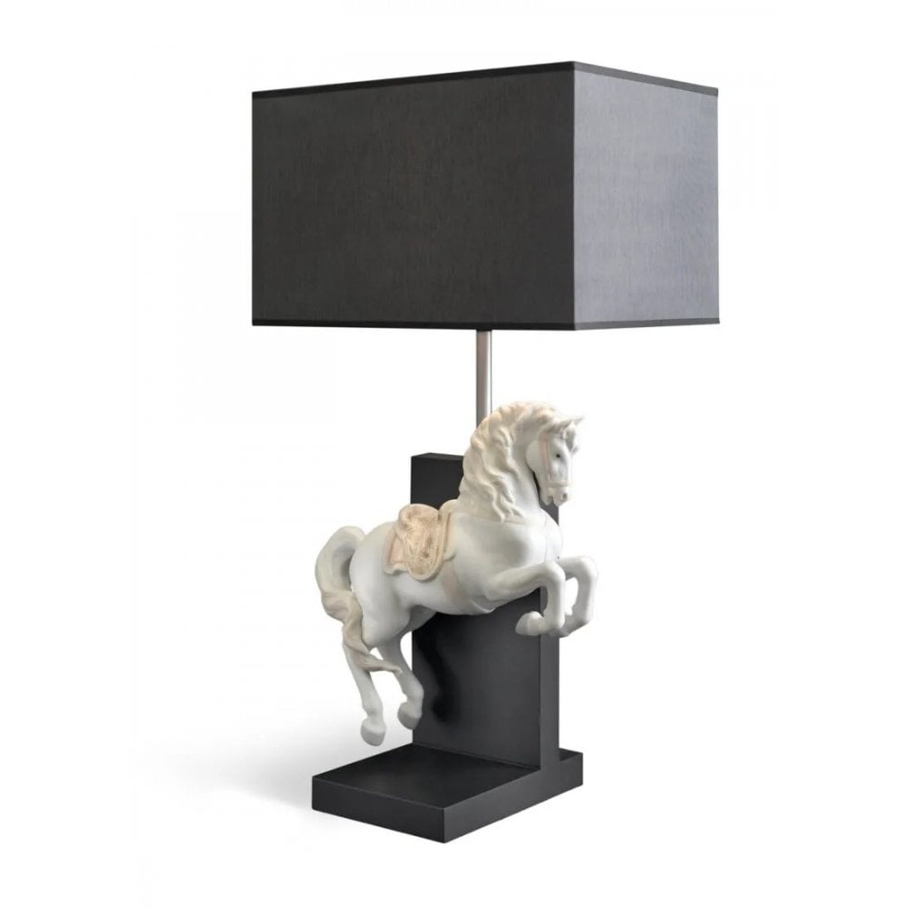 Lladro Horse On Courbette Table Lamp