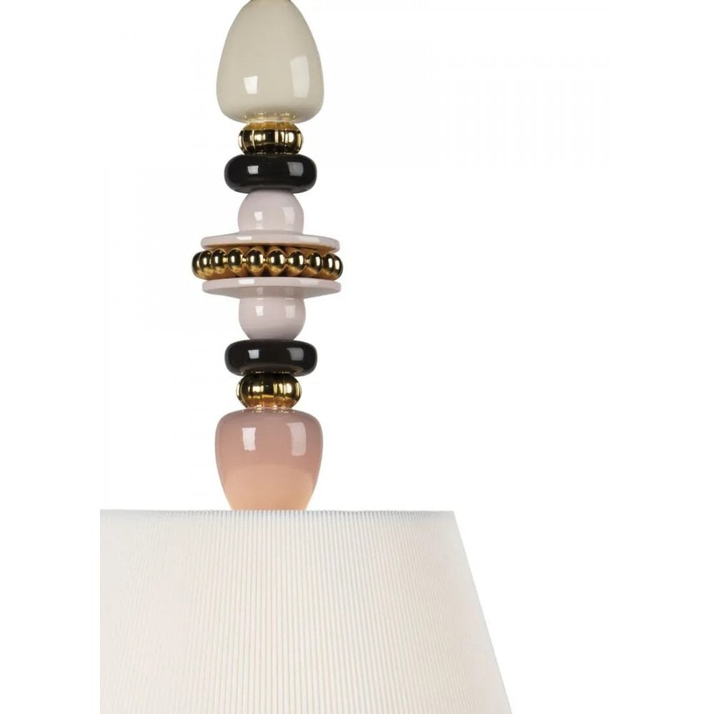 Lladro Firefly Hanging Lamp - Pink & Golden Luster