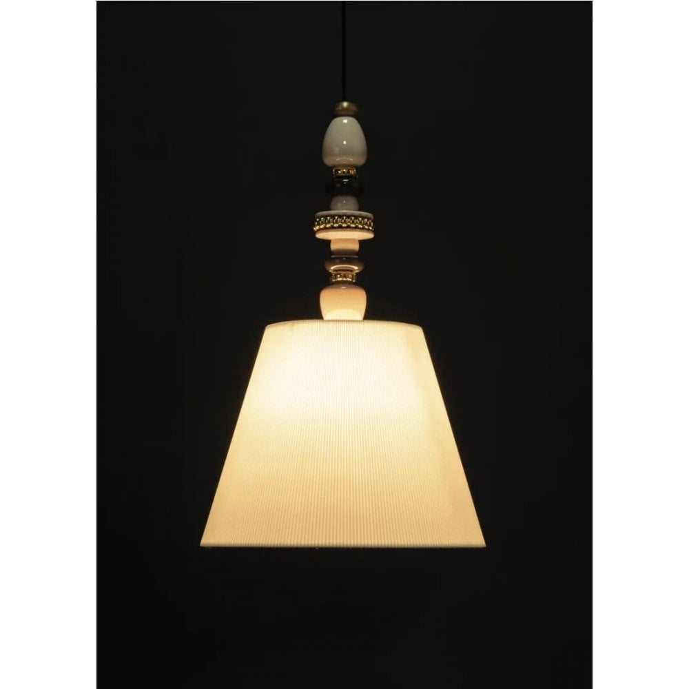 Lladro Firefly Hanging Lamp - Pink & Golden Luster
