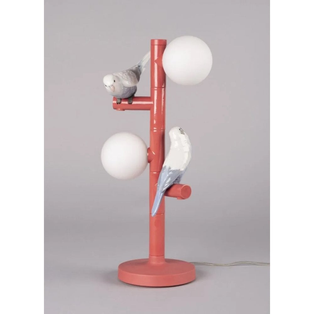 Lladro Parrot Table Lamp - Coral