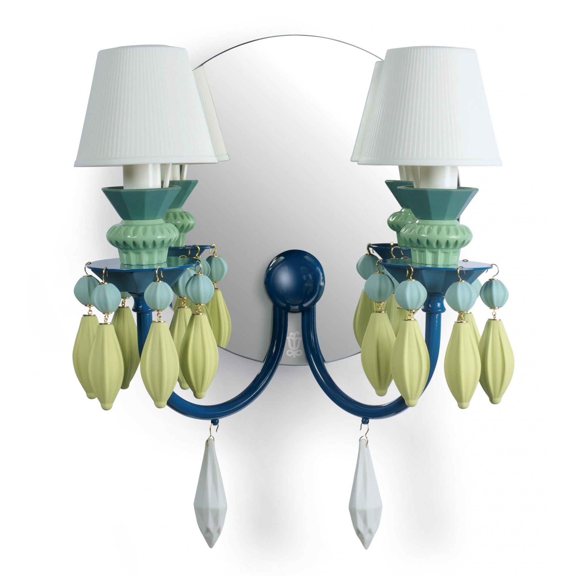 Lladro Belle De Nuit 2 Light Wall Sconce Light - Green