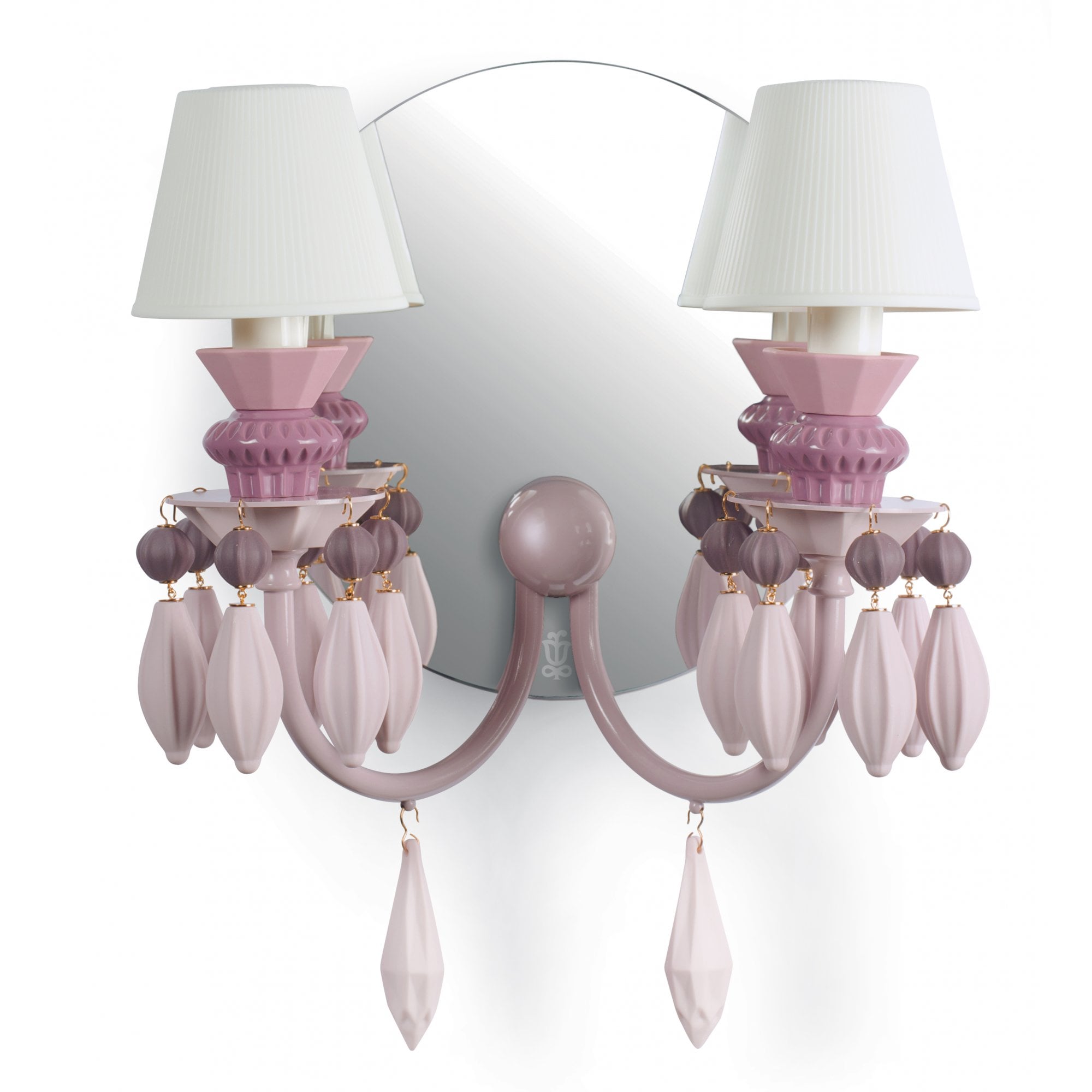 Lladro Belle De Nuit 2 Light Wall Sconce Light - Pink