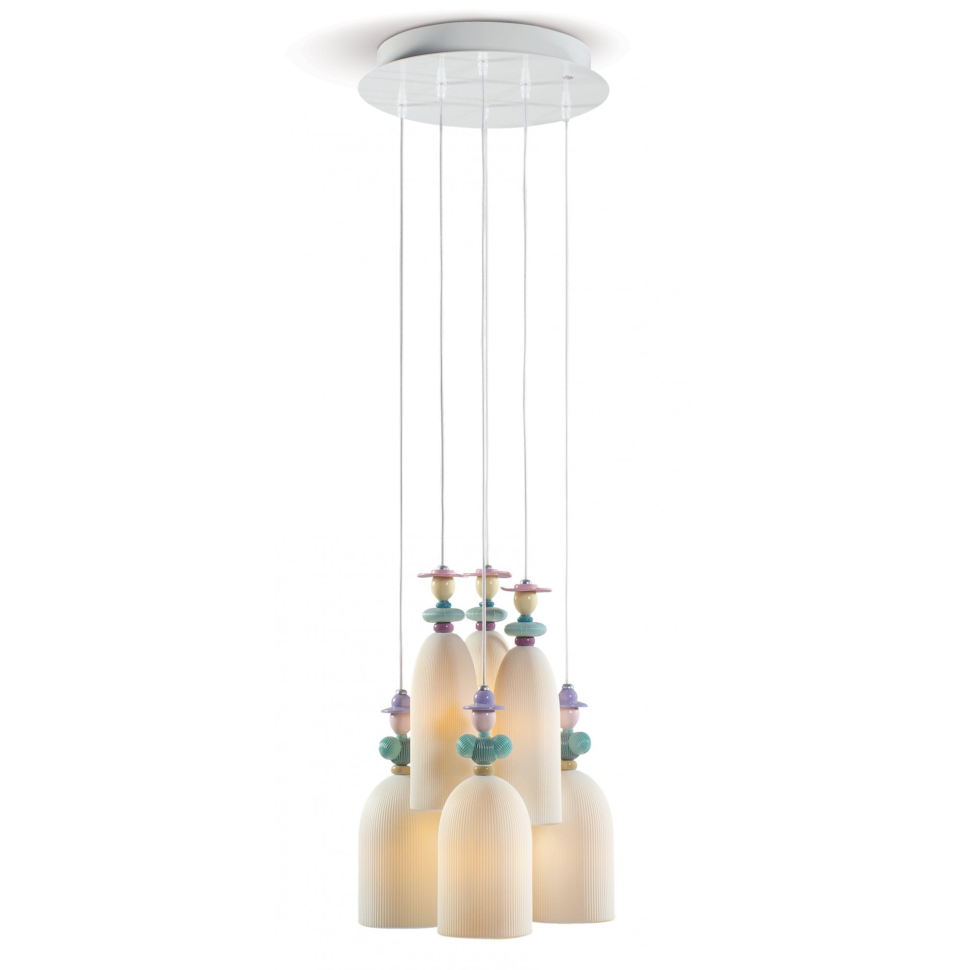 Lladro Mademoiselle 6 Light Ceiling Lamp - Gathering In The Lawn