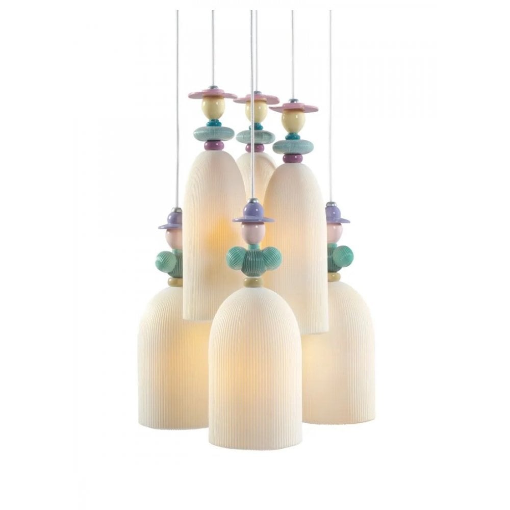 Lladro Mademoiselle 6 Light Ceiling Lamp - Gathering In The Lawn