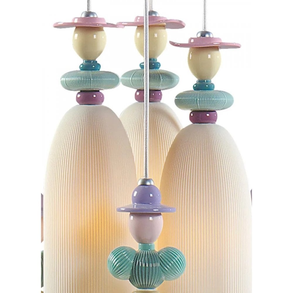 Lladro Mademoiselle 6 Light Ceiling Lamp - Gathering In The Lawn