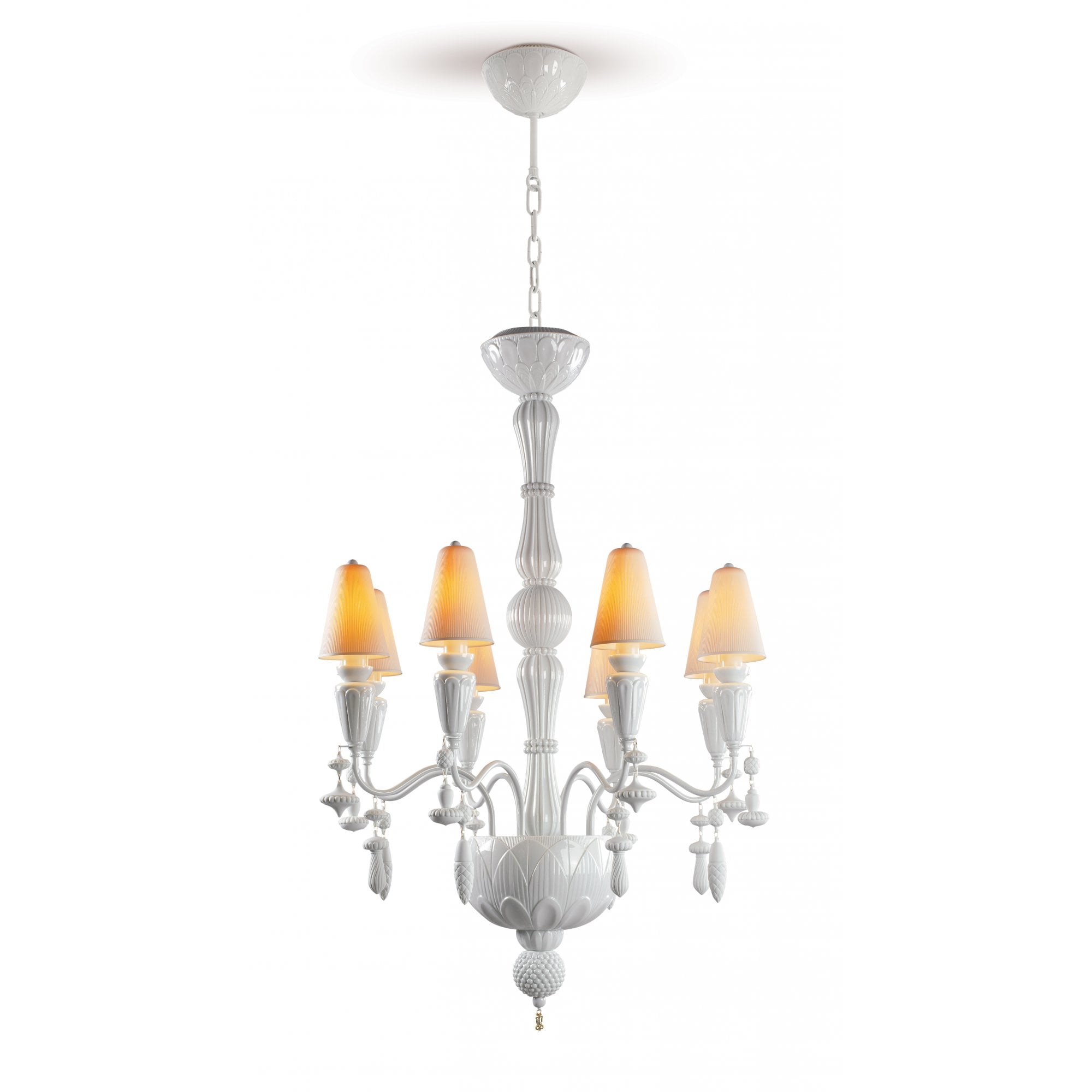 Lladro Ivy & Seed 8 Light Chandelier - White