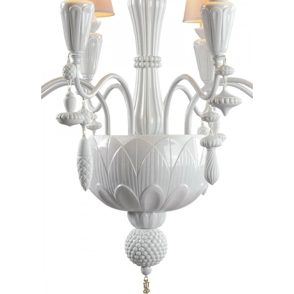 Lladro Ivy & Seed 8 Light Chandelier - White