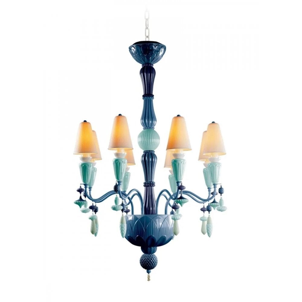 Lladro Ivy & Seed 8 Light Chandelier - Ocean