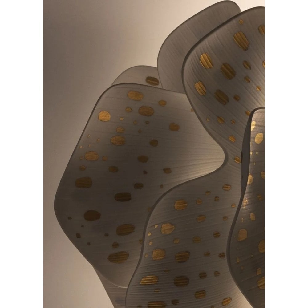 Lladro Nightbloom 60cm Hanging Lamp - White & Gold