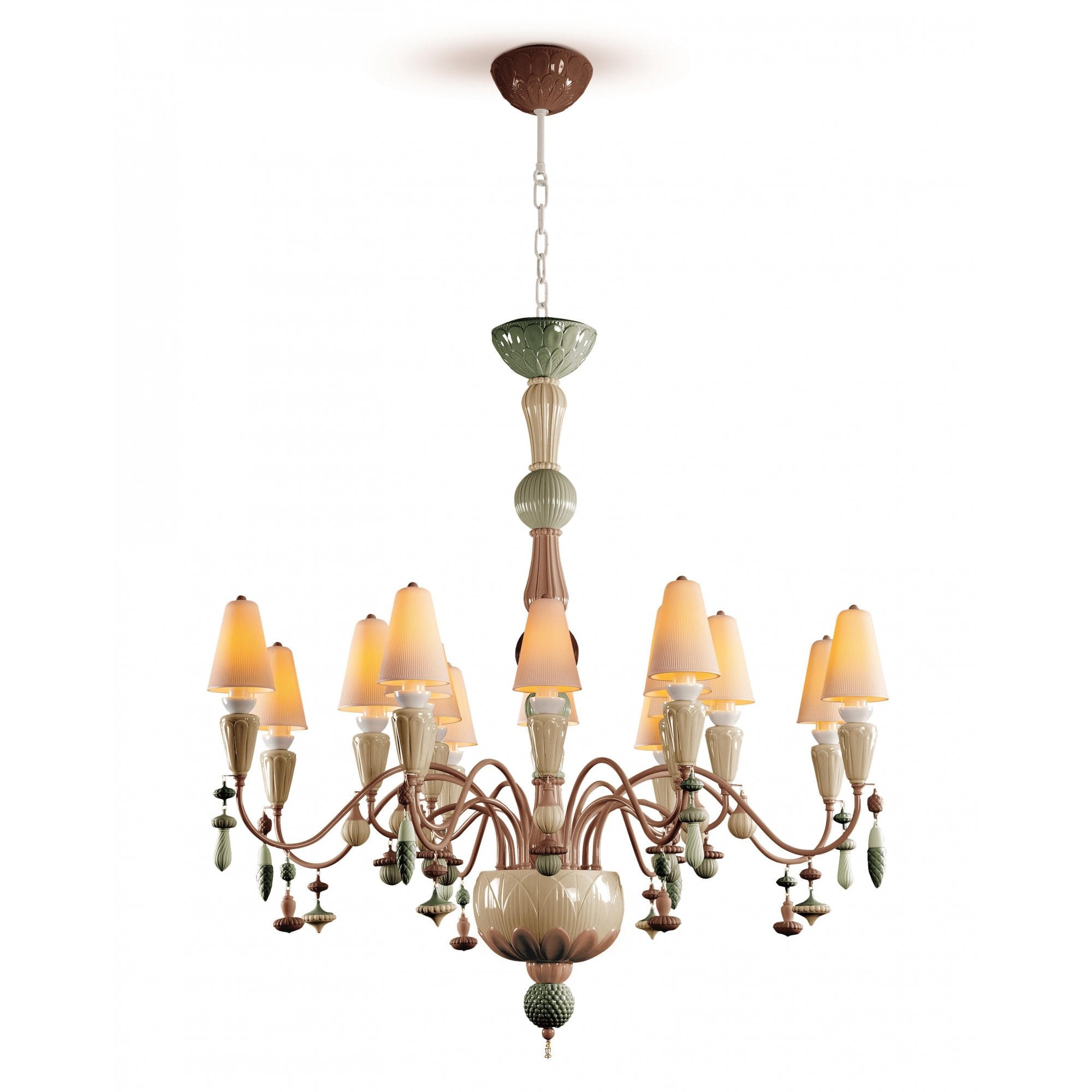 Lladro Ivy & Seed Medium Flat 16 Light Chandelier - Spices