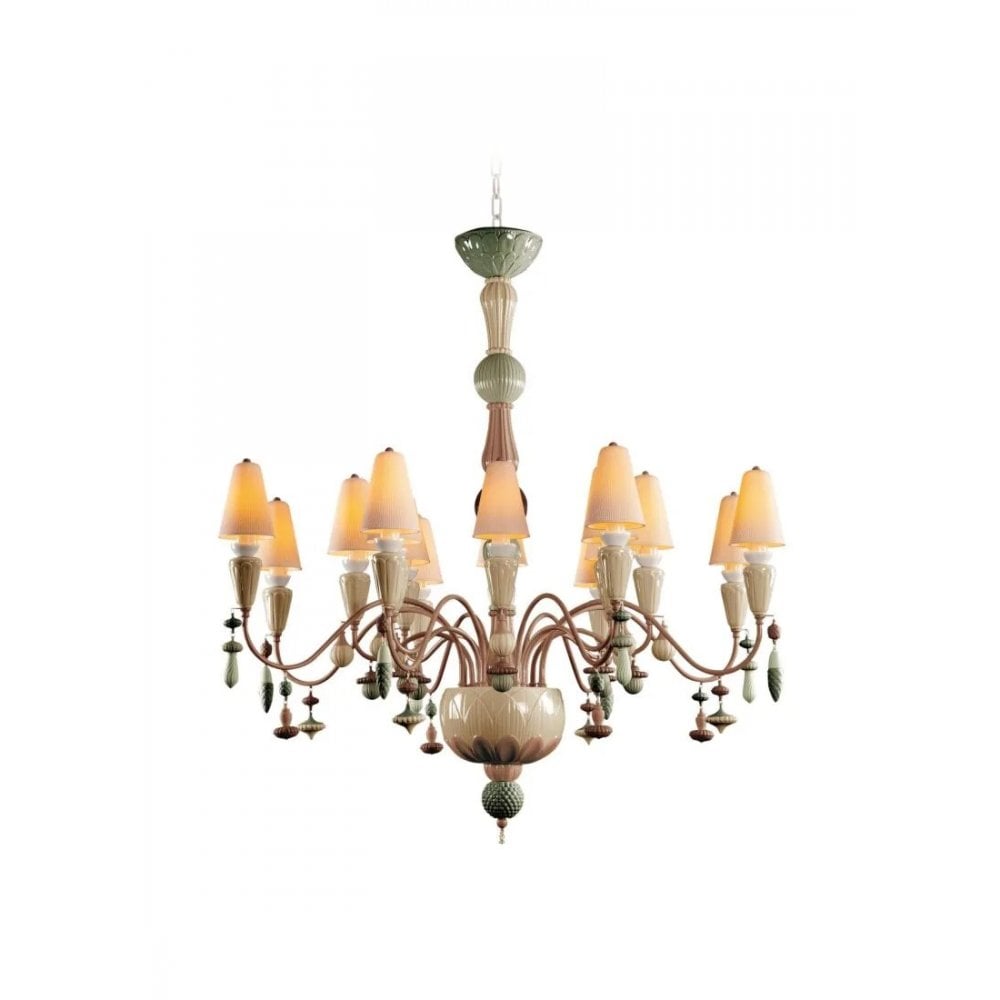 Lladro Ivy & Seed Medium Flat 16 Light Chandelier - Spices