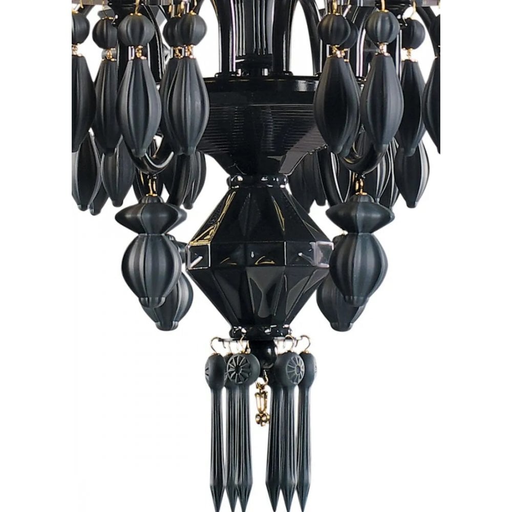 Lladro Belle De Nuit 12 Light Chandelier - Absolute Black