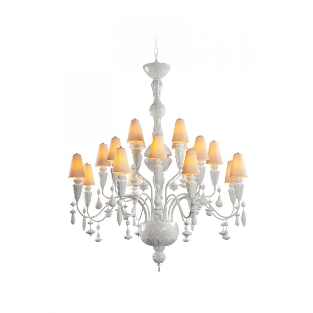 Lladro Ivy & Seed Medium 20 Light Chandelier - White