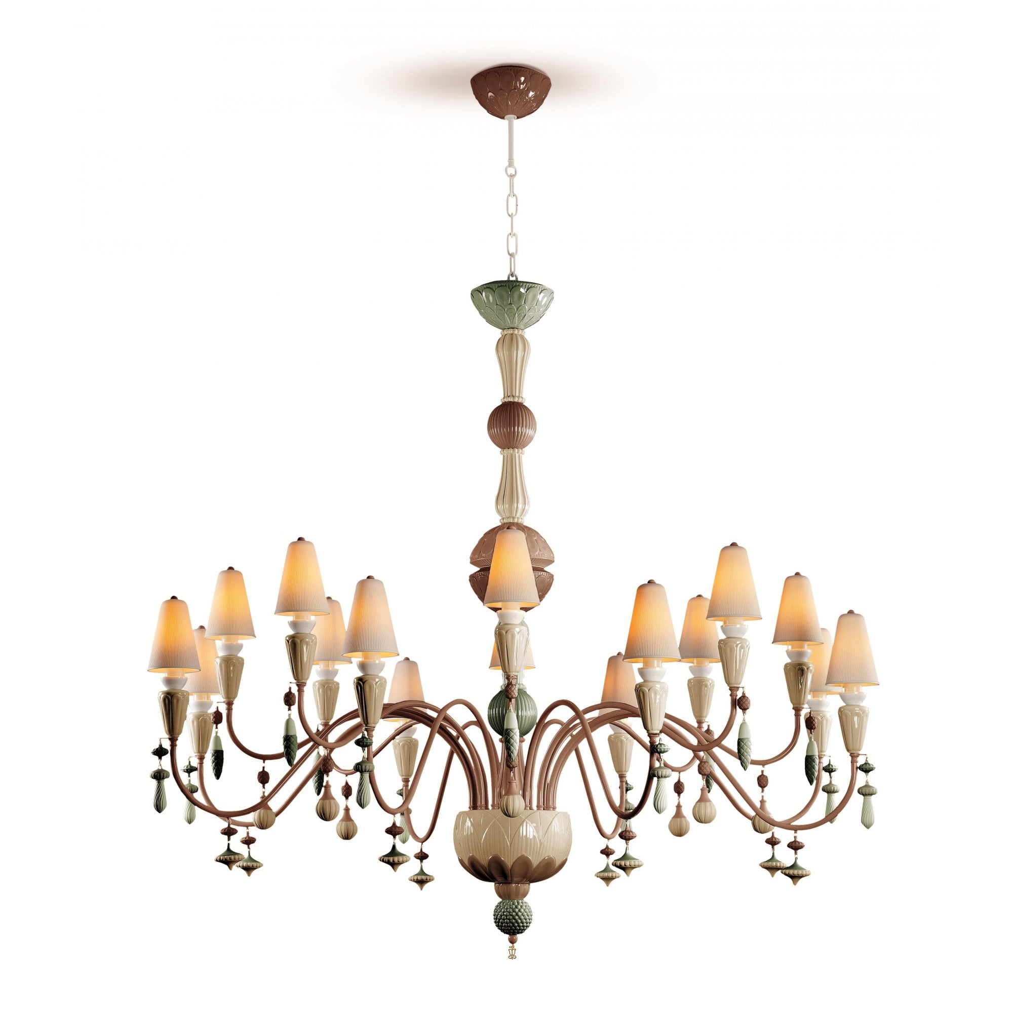 Lladro Ivy & Seed Large Flat 16 Light Chandelier - Spices