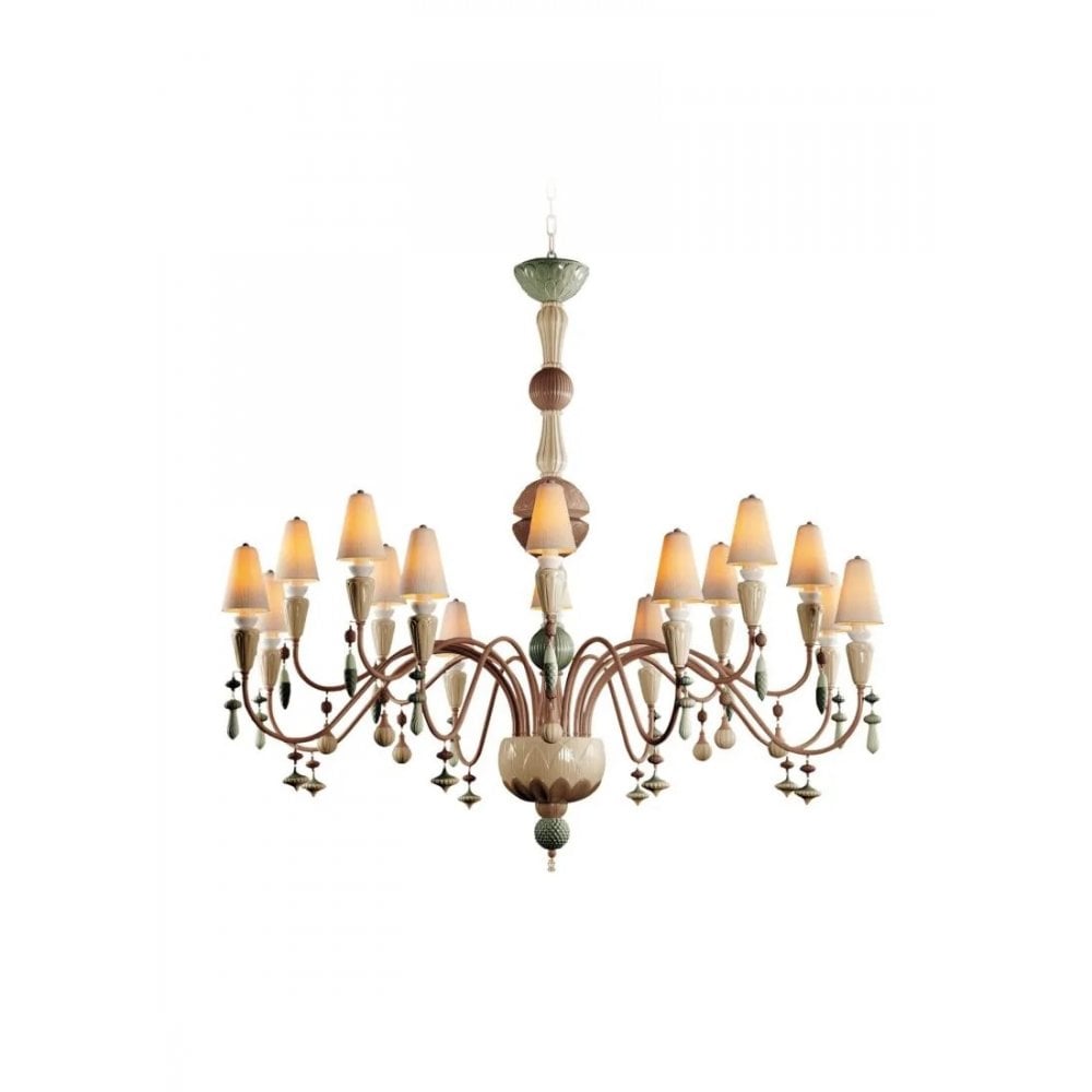 Lladro Ivy & Seed Large Flat 16 Light Chandelier - Spices