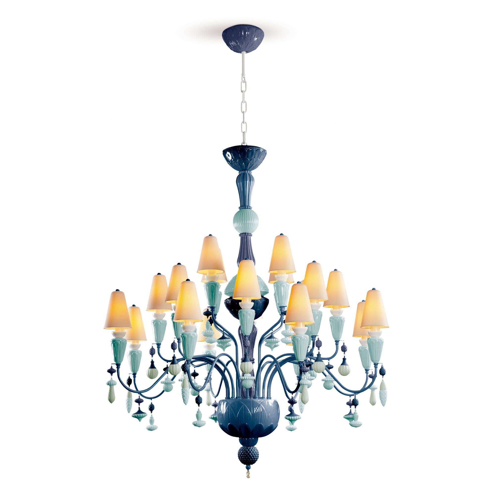 Lladro Ivy & Seed Medium 20 Light Chandelier - Ocean
