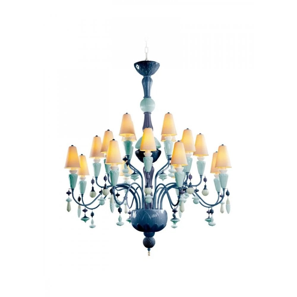 Lladro Ivy & Seed Medium 20 Light Chandelier - Ocean
