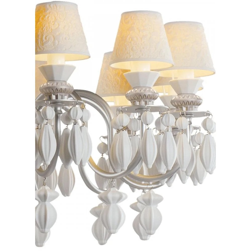 Lladro Belle De Nuit 12 Light Chandelier - Silver Luster