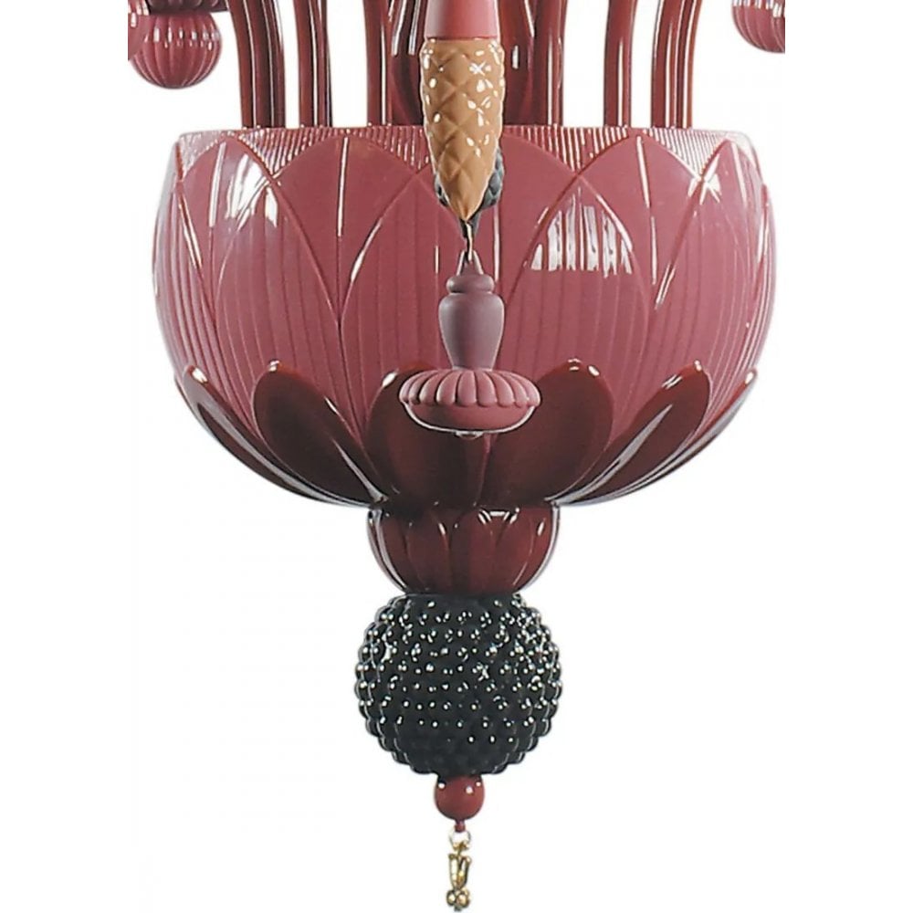 Lladro Ivy & Seed Medium 20 Light Chandelier - Red Coral