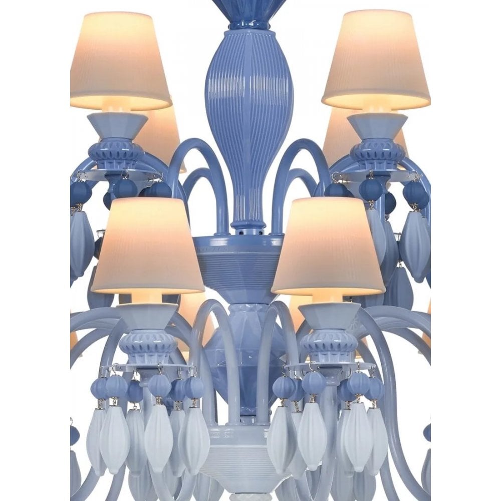 Lladro Belle De Nuit 24 Light Chandelier - Blue