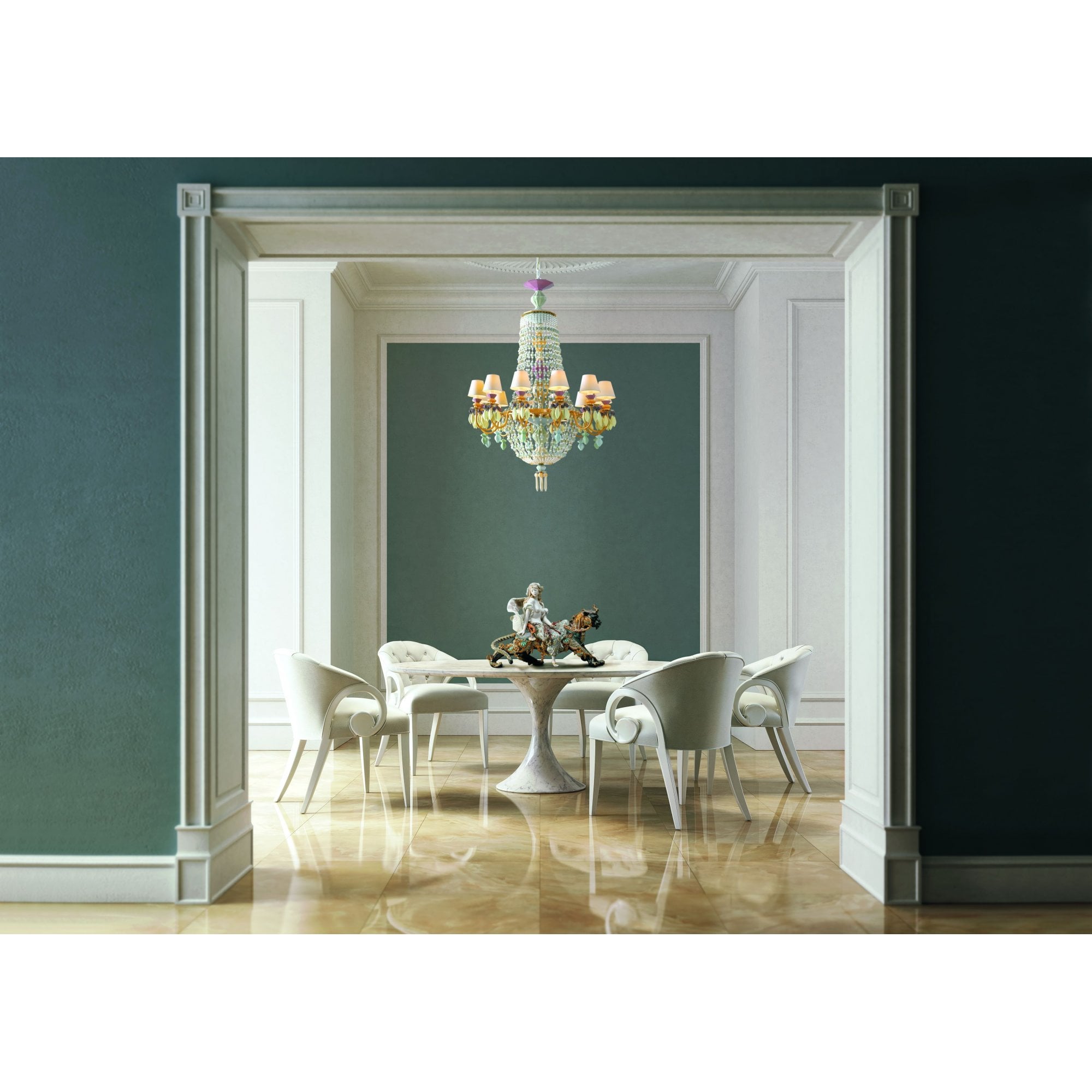 Lladro Winter Palace 12 Light Chandelier - Côte d'Azur