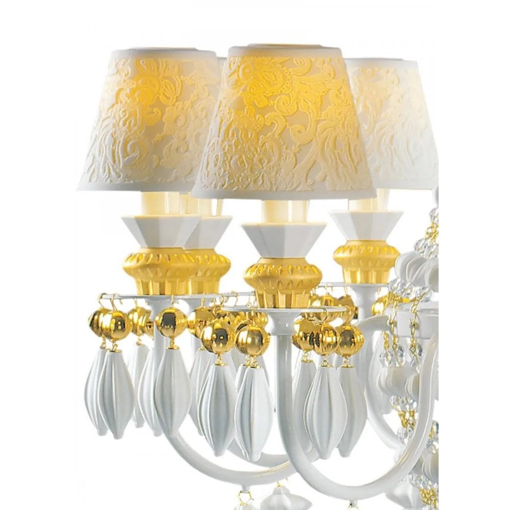 Lladro Winter Palace 12 Light Chandelier - Golden Luster