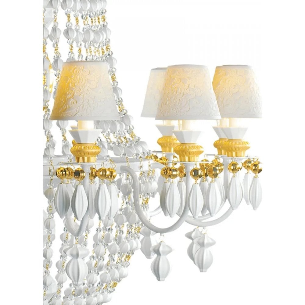 Lladro Winter Palace 12 Light Chandelier - Golden Luster