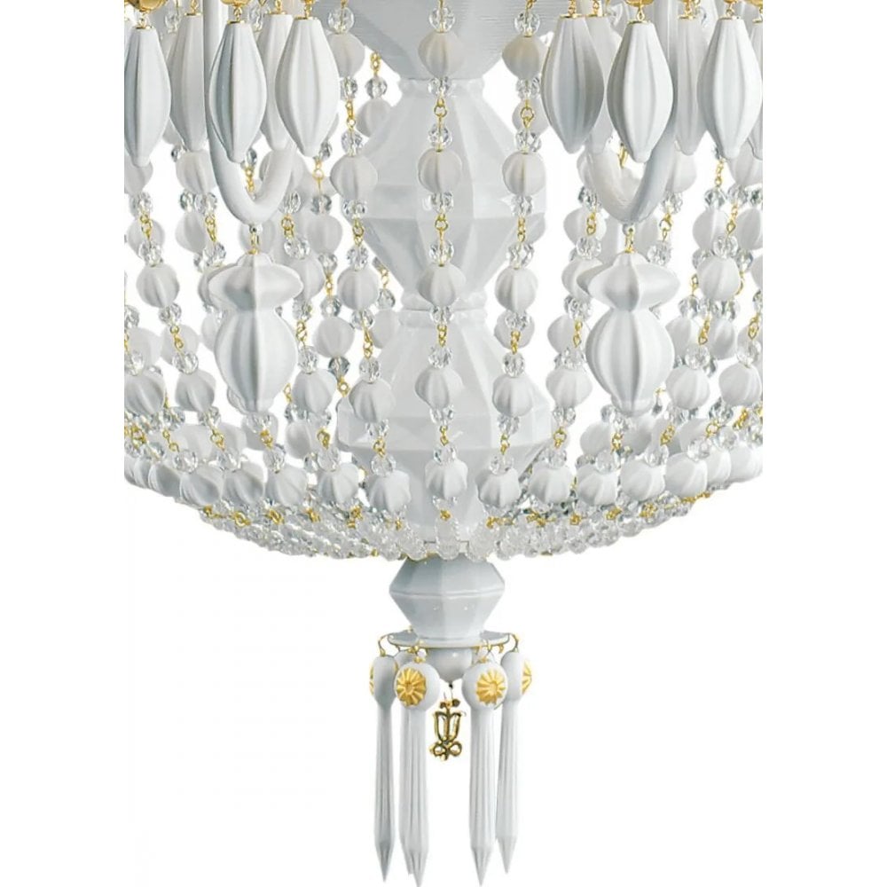 Lladro Winter Palace 12 Light Chandelier - Golden Luster