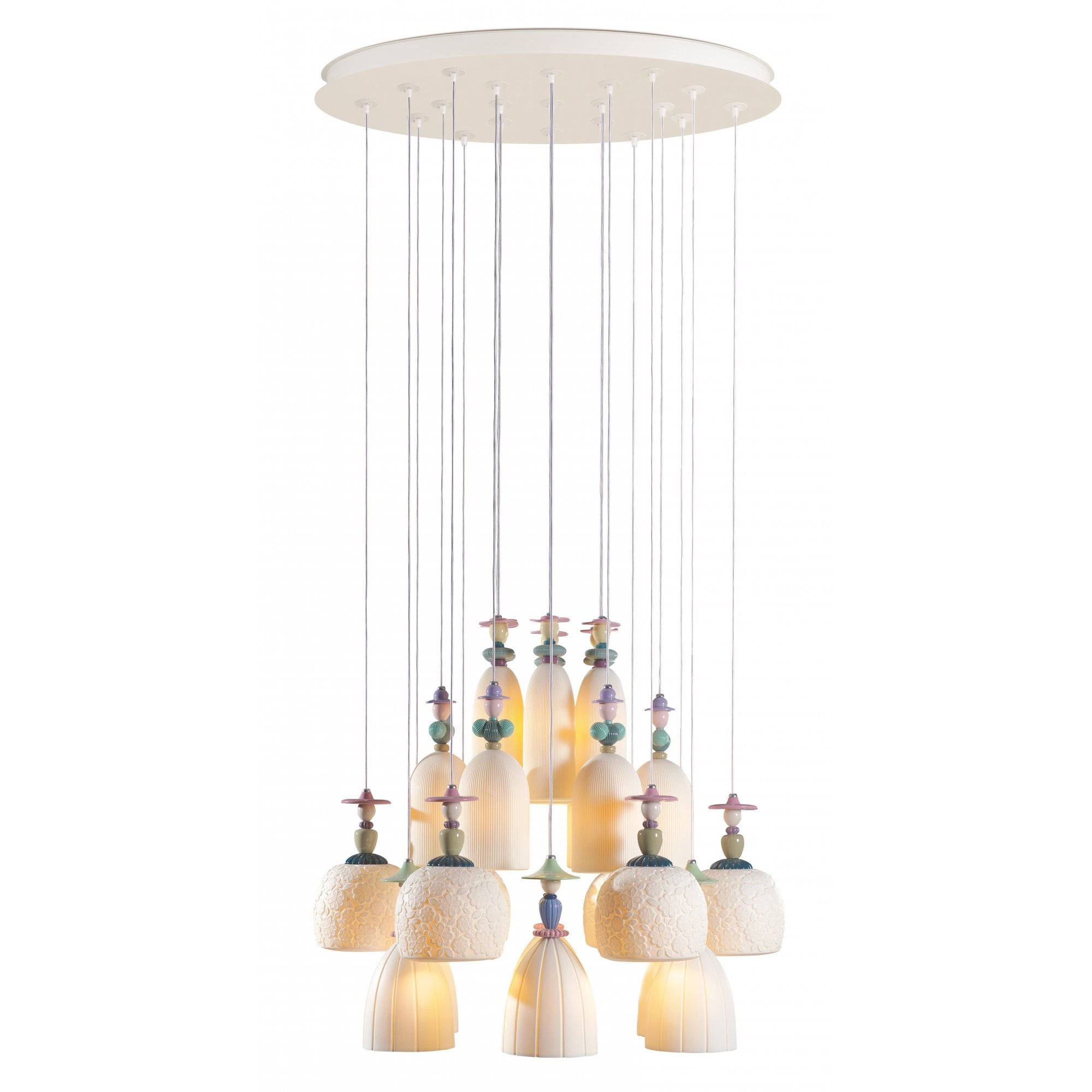 Lladro Mademoiselle 24 Light Chandelier - Strolling Through Blossoms