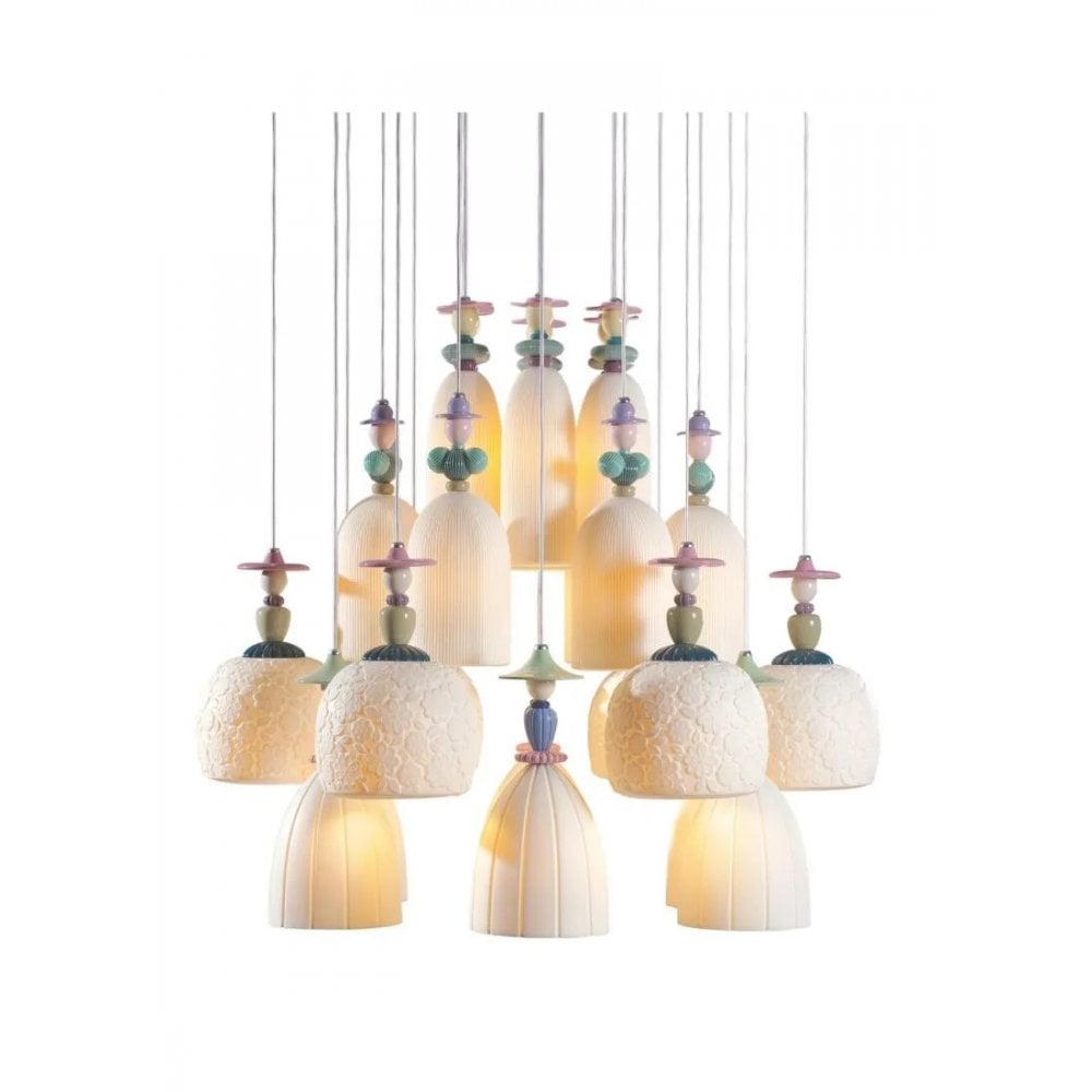 Lladro Mademoiselle 24 Light Chandelier - Strolling Through Blossoms