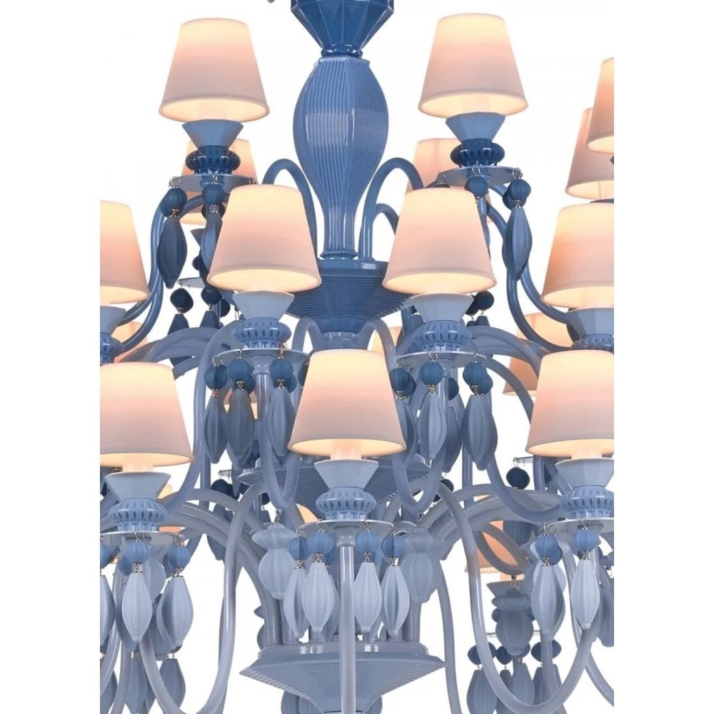 Lladro Belle De Nuit 40 Light Chandelier - Blue